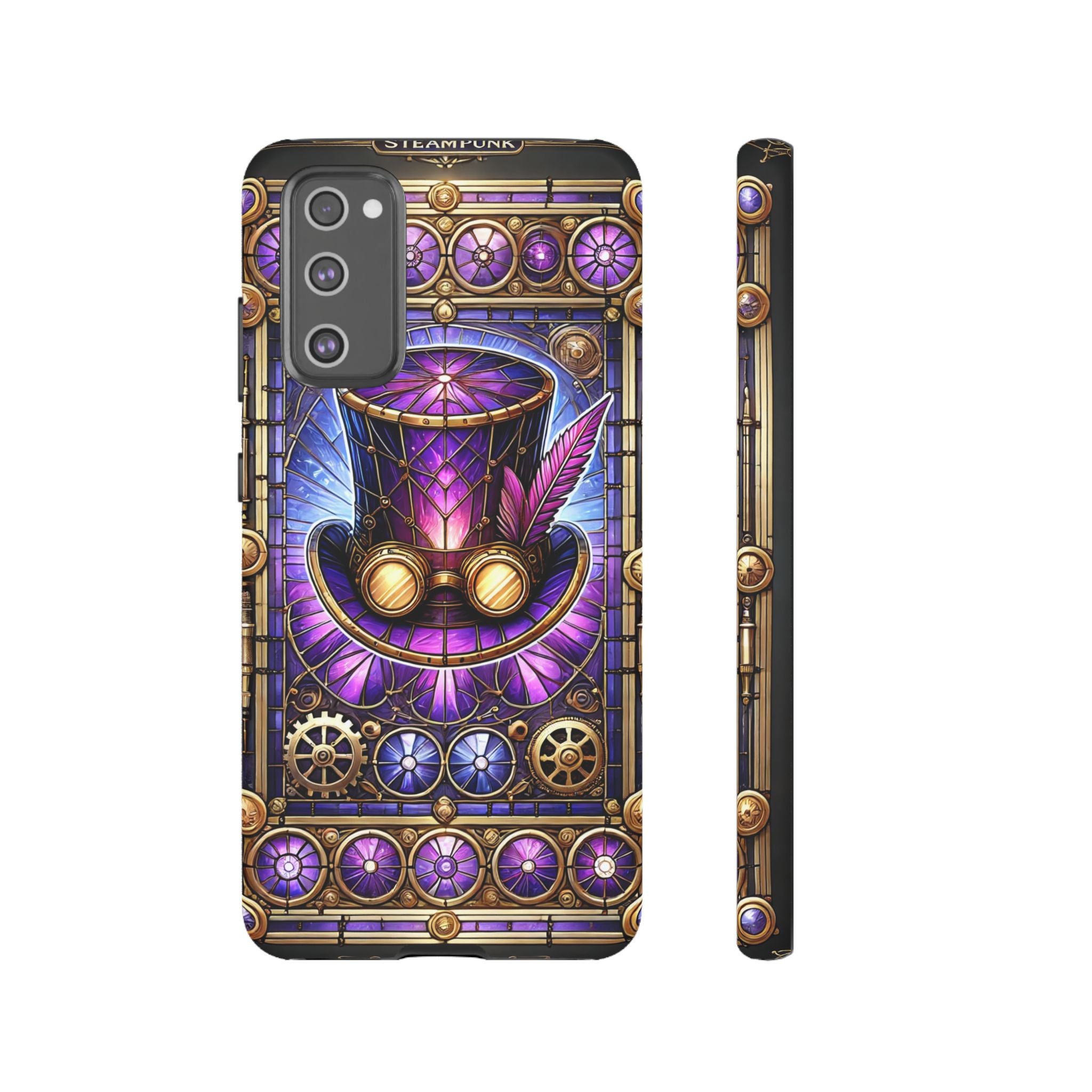 Stained Glass Steampunk Android Phone Case – 3D Full-Wrap Protective Cover with TPU Liner
