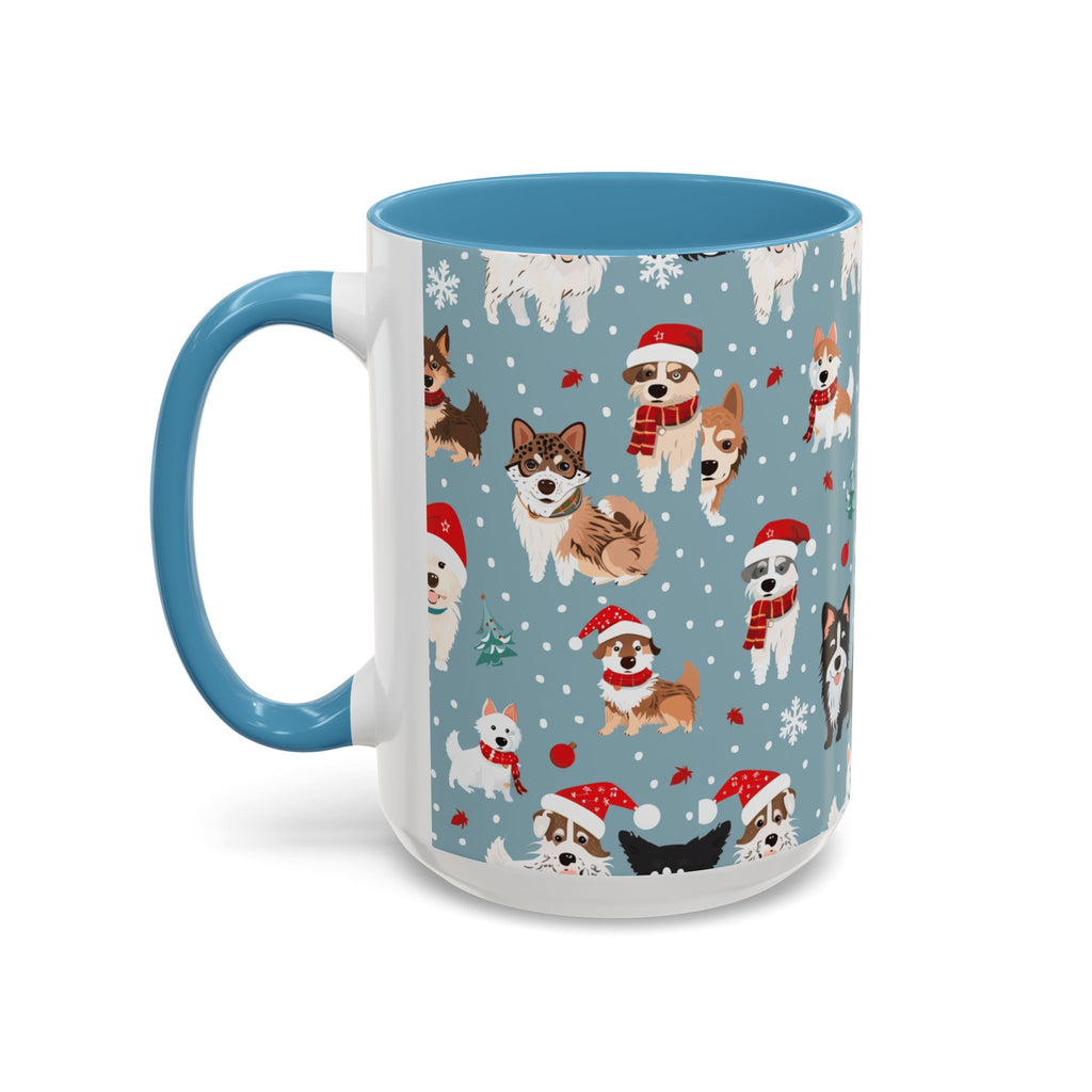 Corgi Holiday Coffee Mug – Cute Santa Dog Pattern Accent Mug (11/15oz)