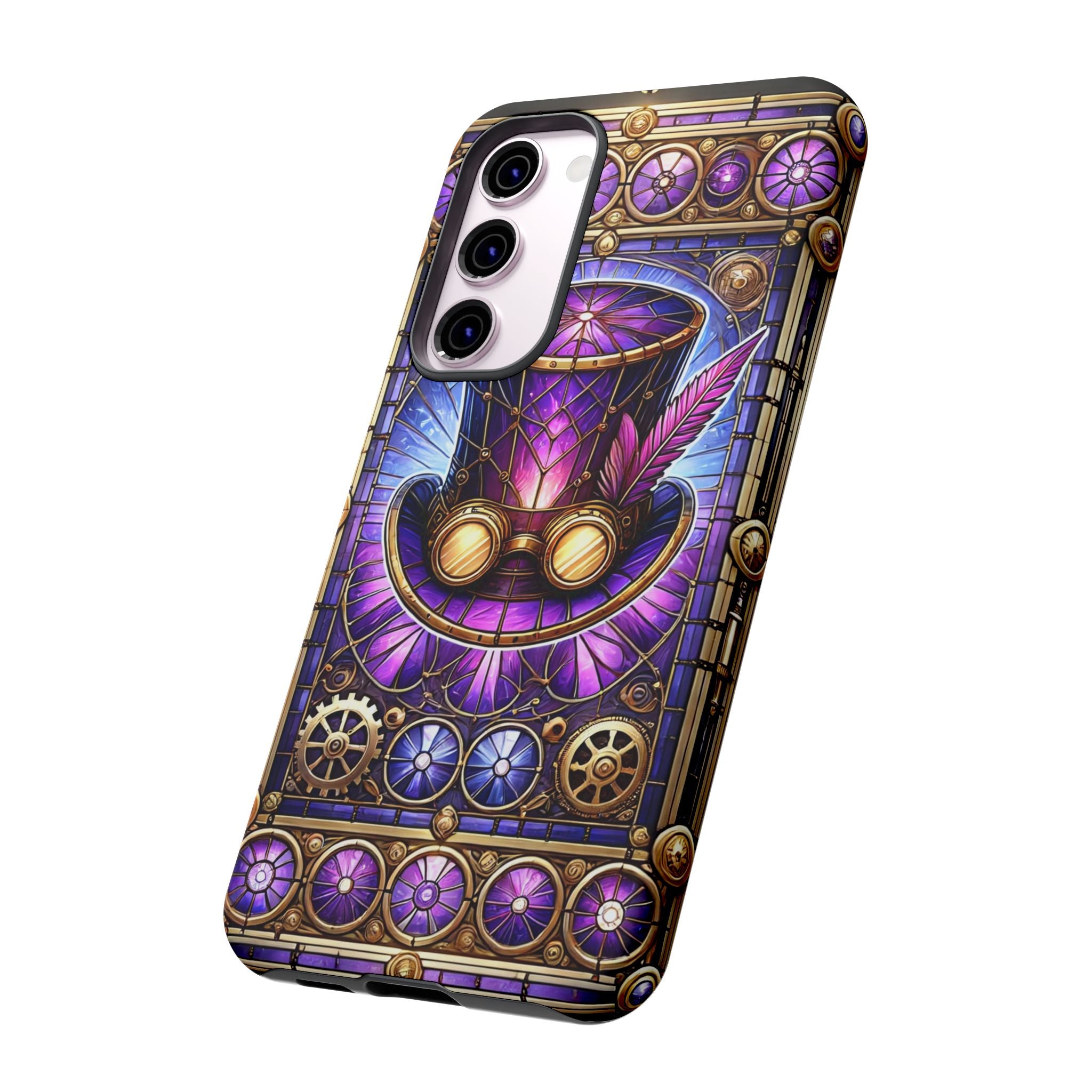 Stained Glass Steampunk Android Phone Case – 3D Full-Wrap Protective Cover with TPU Liner
