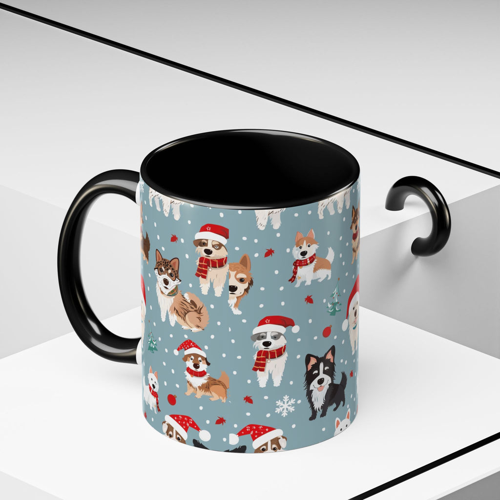 Corgi Holiday Coffee Mug – Cute Santa Dog Pattern Accent Mug (11/15oz)