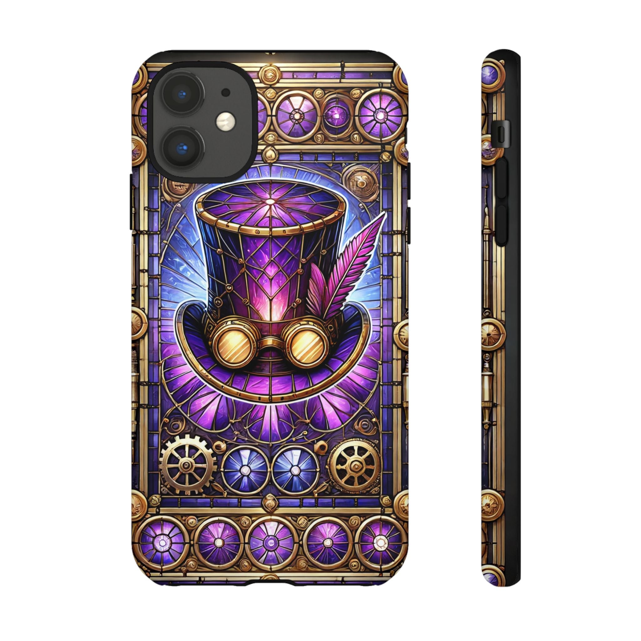 Stained Glass Steampunk iPhone Case – 3D Full-Wrap Protective Phone Cover With TPU Liner
