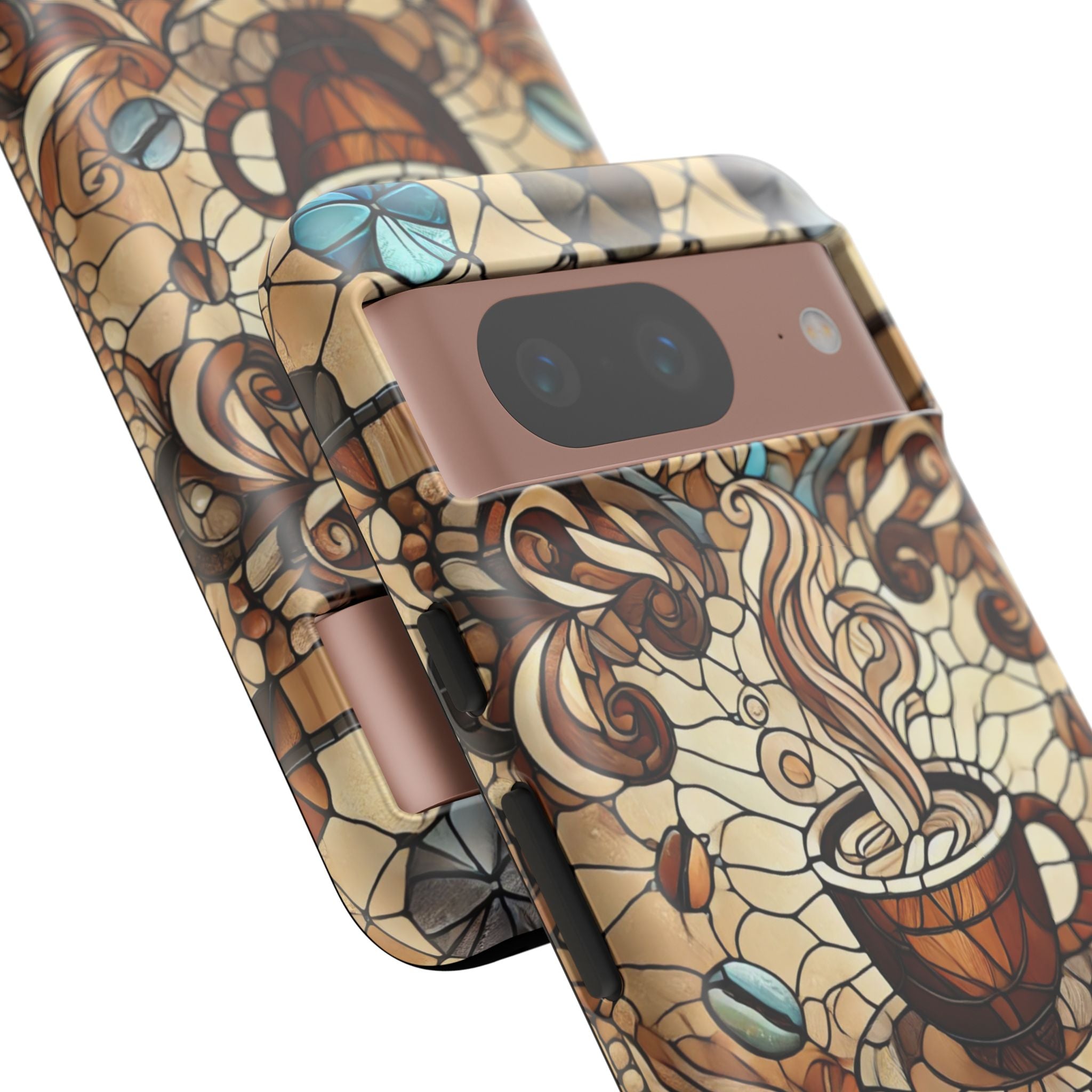 Stained Glass Coffee Android Phone Case – Shockproof TPU, 3D Wrap