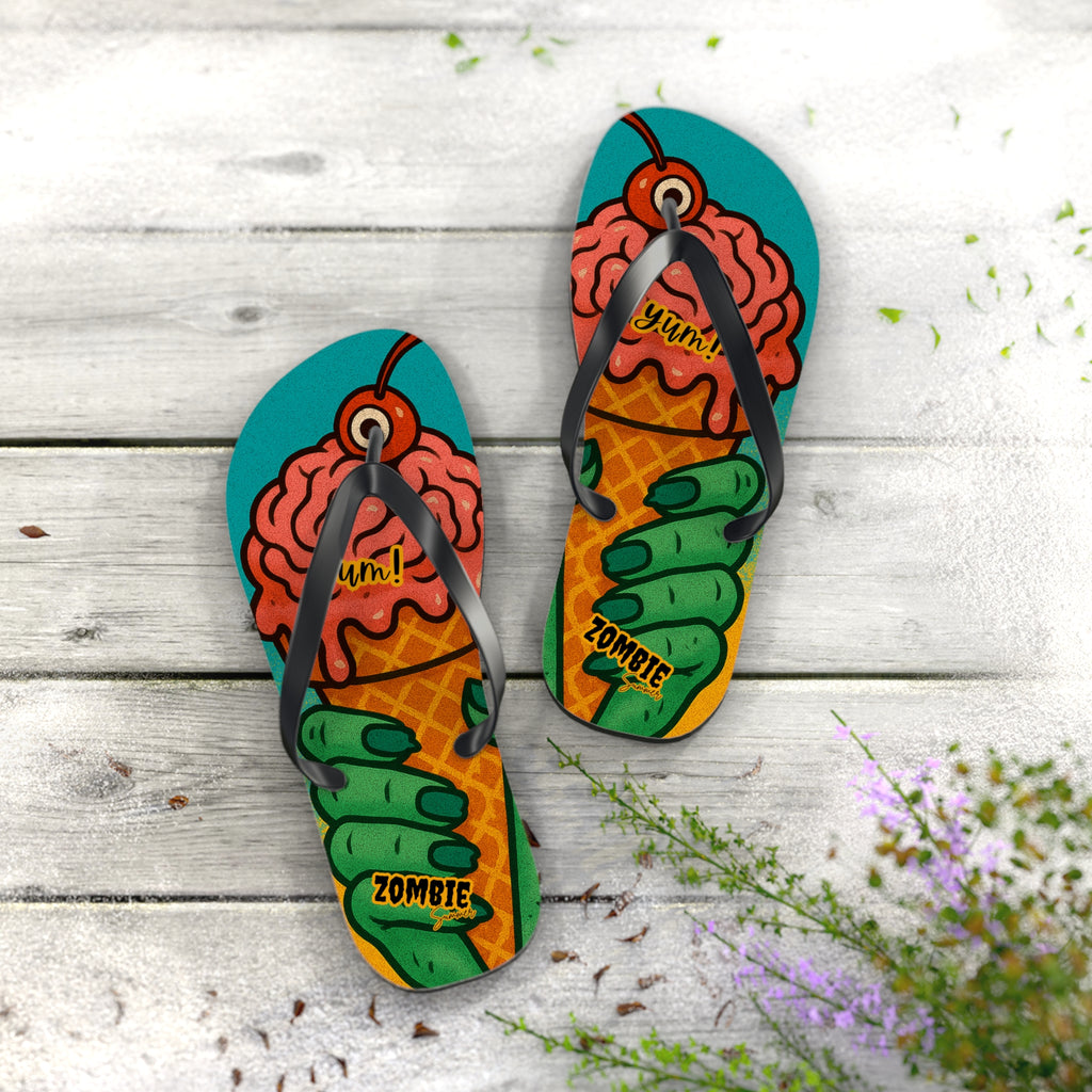 Zombie Ice Cream Flip Flops - Fun Summerween Footwear