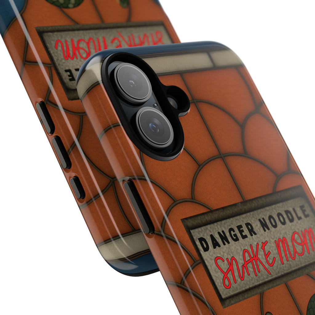 Danger Noodle Snake Mom Phone Case | Snakes Are Beautiful |Stained Glass Snake Art | Funny Snake Lover Gift |  Reptile Mom Phone Cover