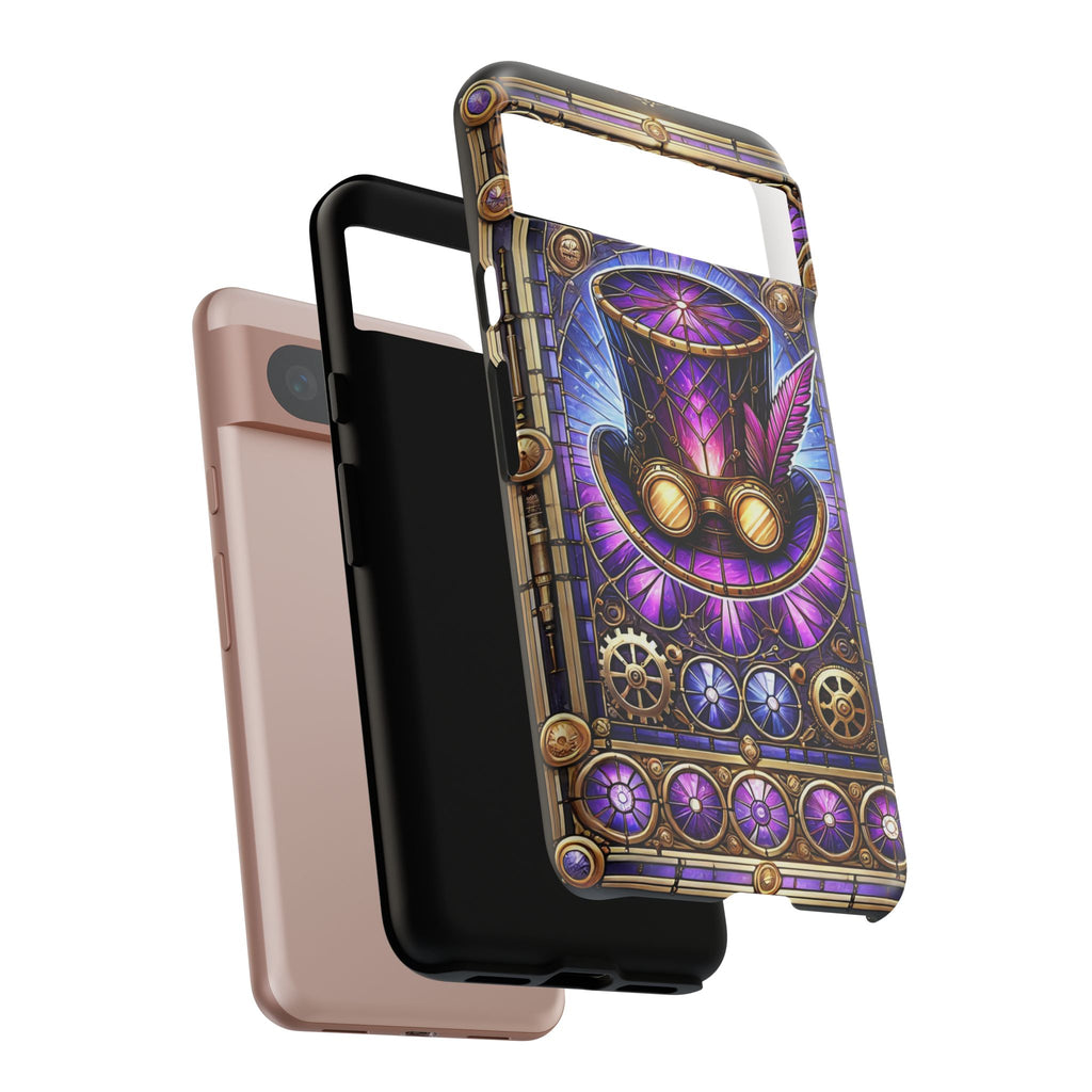 Stained Glass Steampunk Android Phone Case – 3D Full-Wrap Protective Cover with TPU Liner