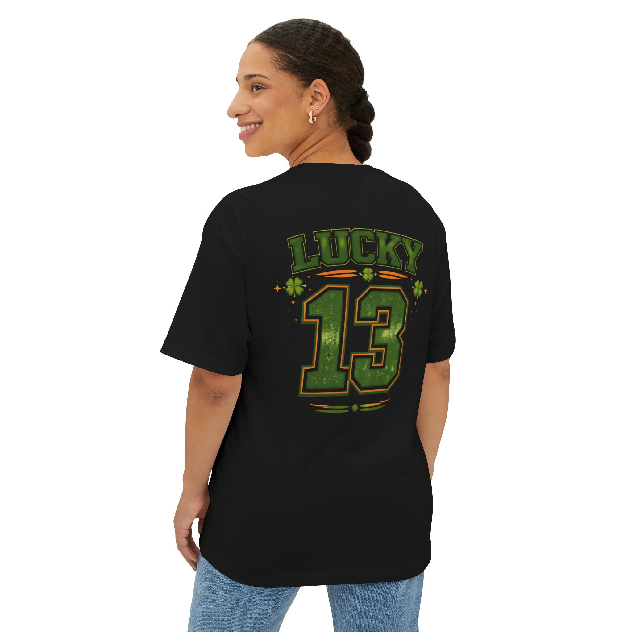 Lucky 13 Oversized Tee — St. Patrick’s Day Lucky Number Shirt