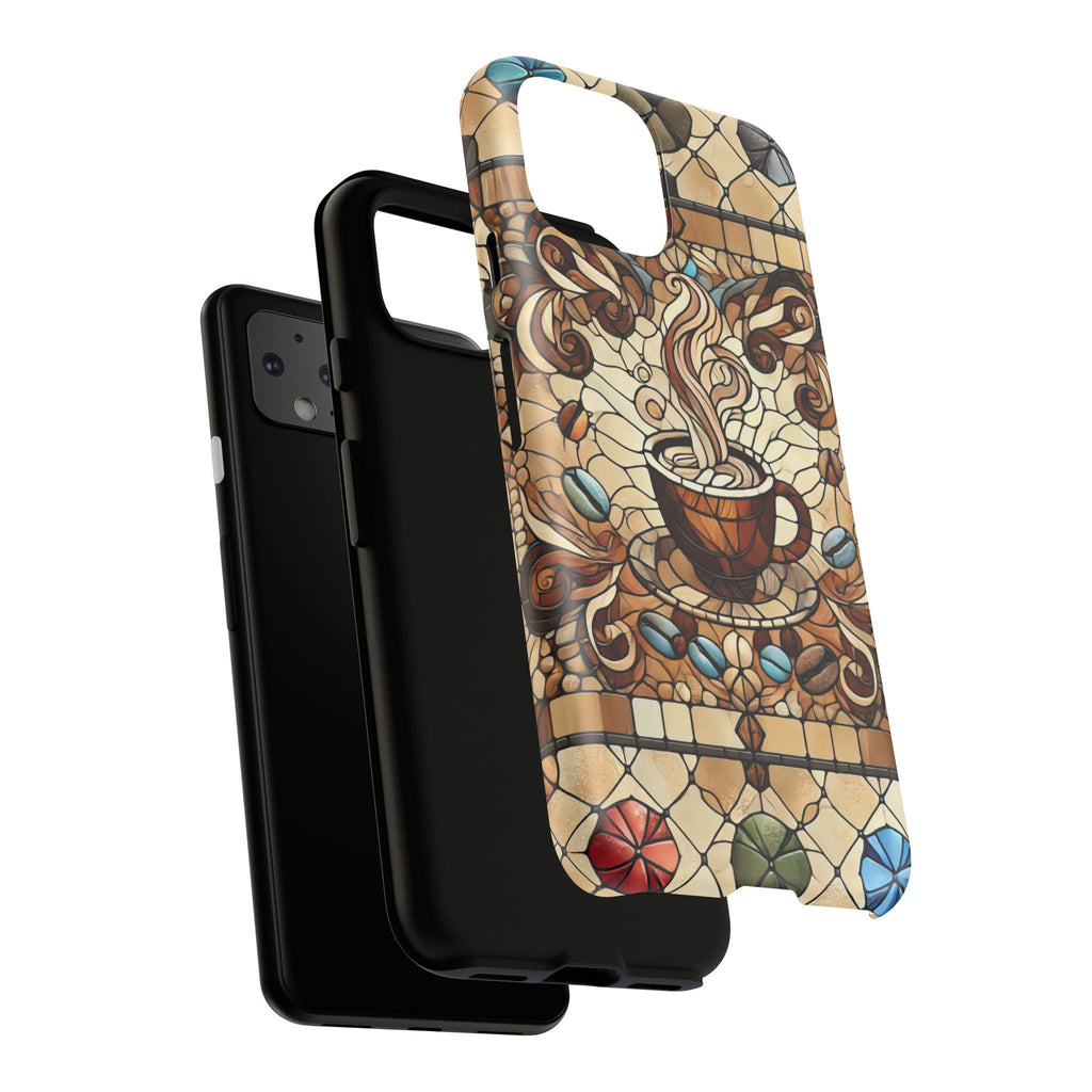 Stained Glass Coffee Android Phone Case – Shockproof TPU, 3D Wrap