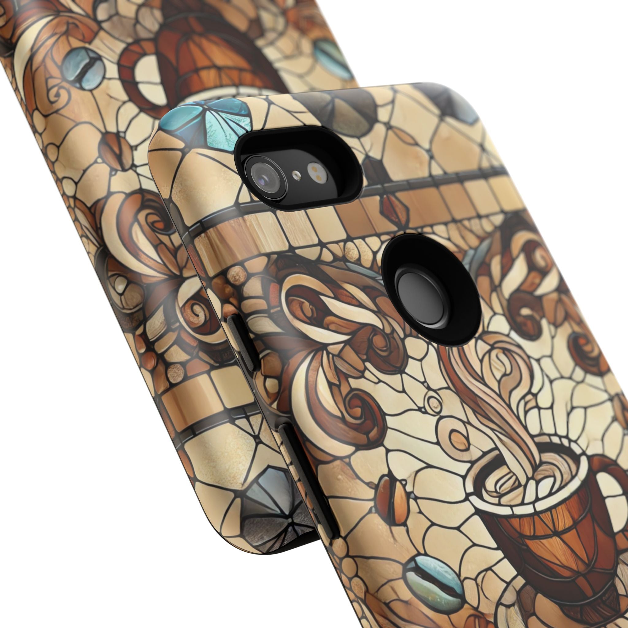 Stained Glass Coffee Android Phone Case – Shockproof TPU, 3D Wrap