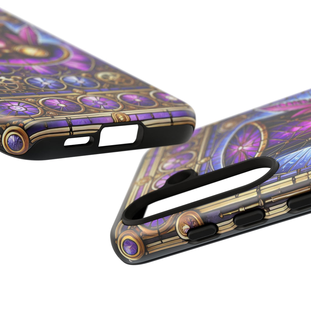 Stained Glass Steampunk Android Phone Case – 3D Full-Wrap Protective Cover with TPU Liner
