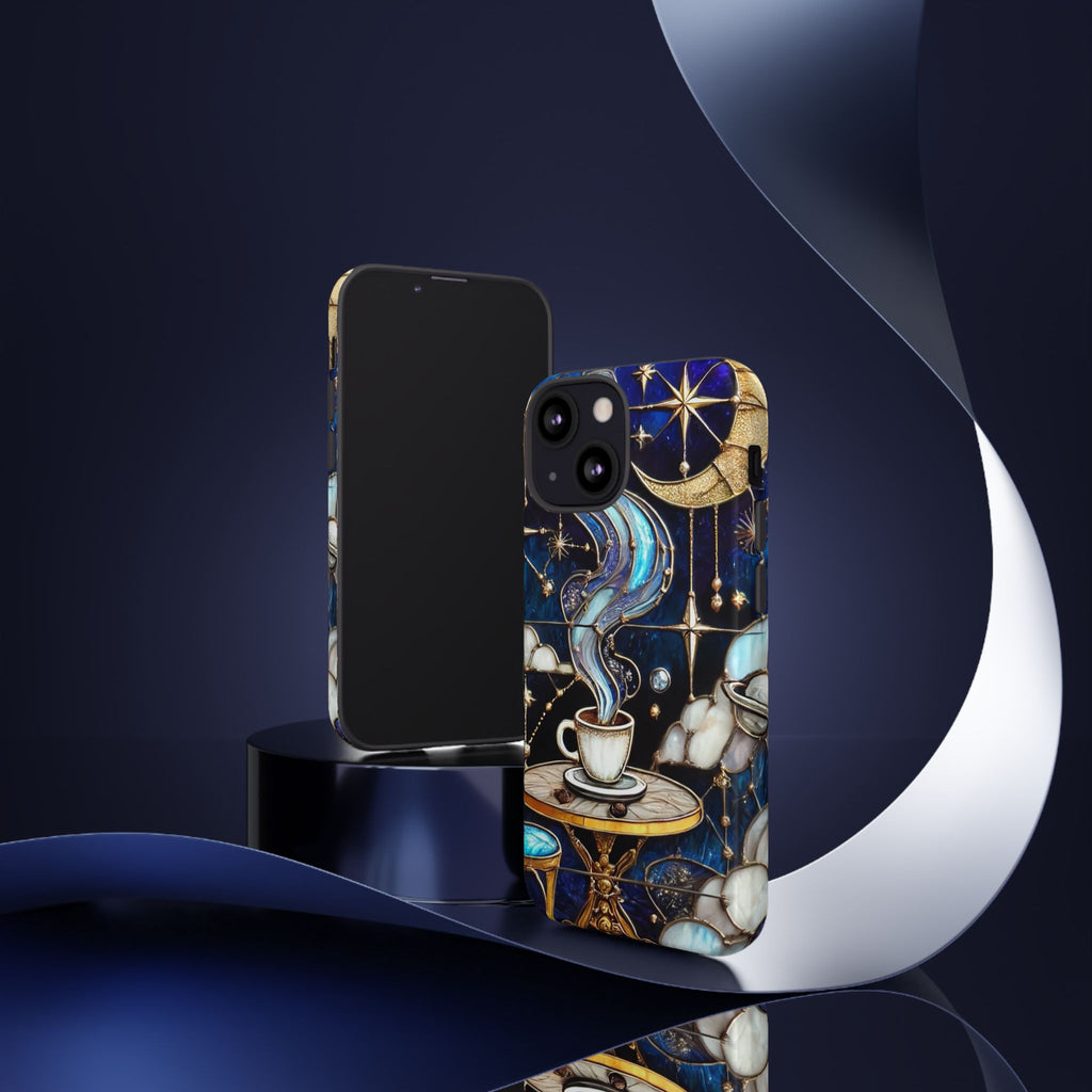 Celestial Stained Glass Coffee iPhone Case – Shockproof 3D Wrap