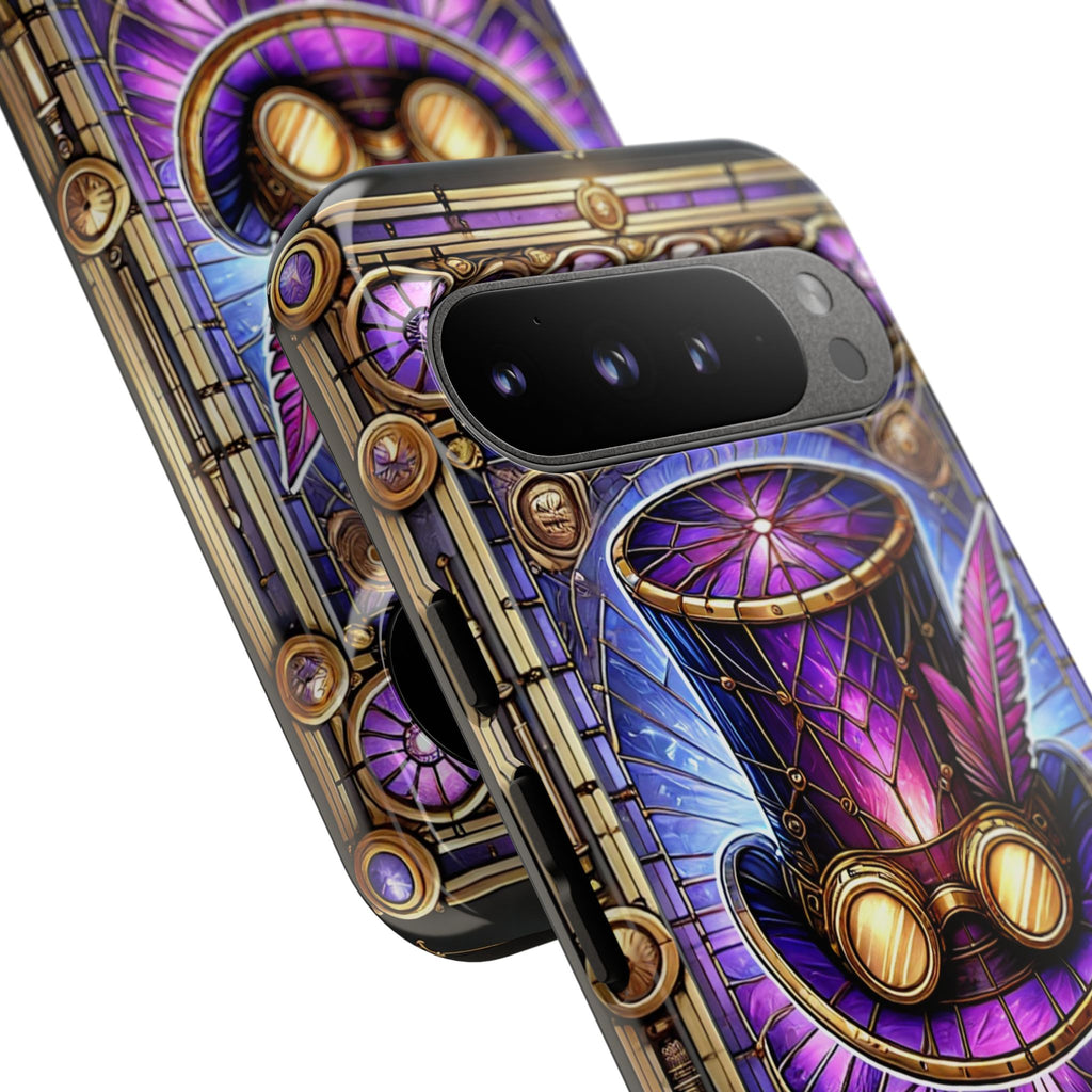 Stained Glass Steampunk Android Phone Case – 3D Full-Wrap Protective Cover with TPU Liner