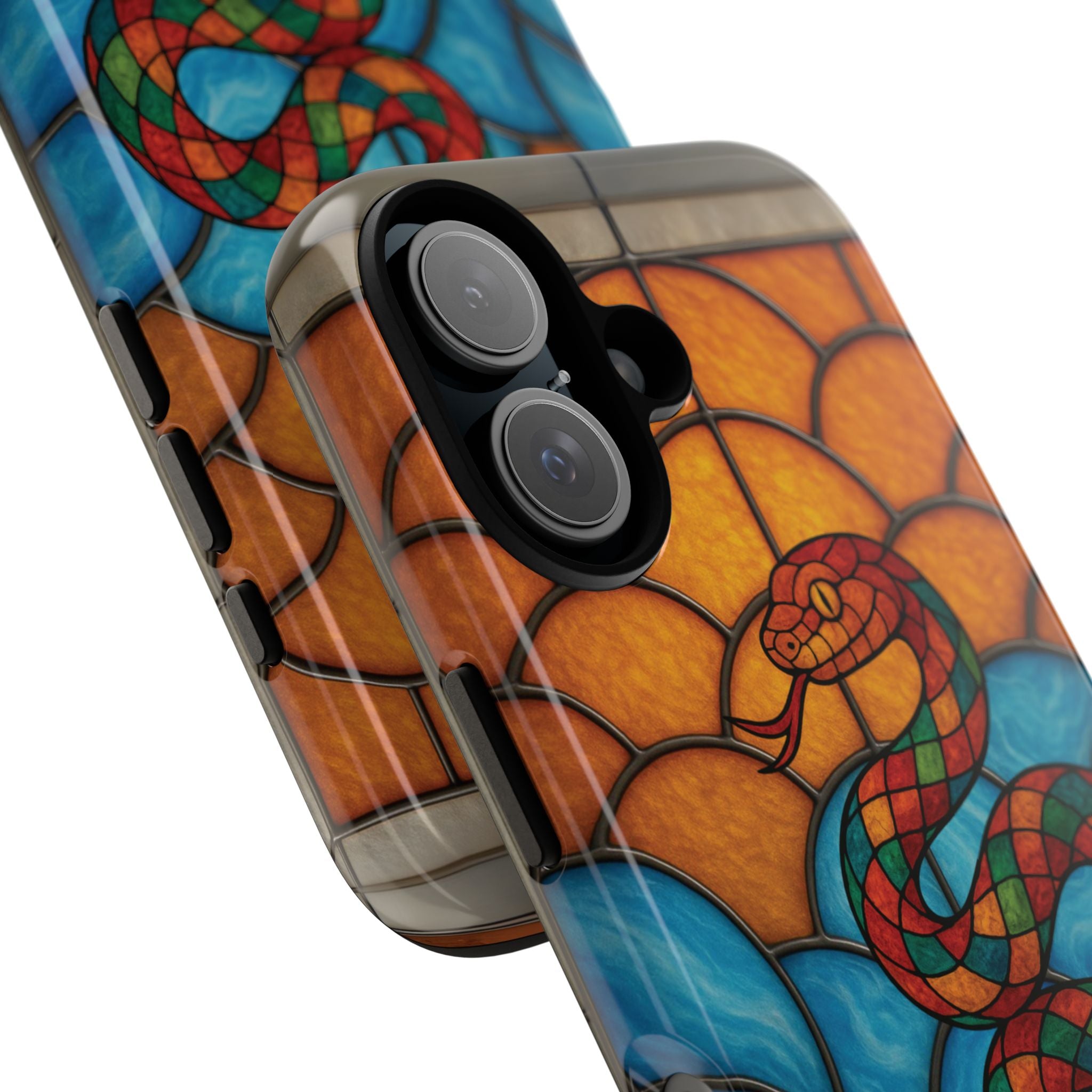 Snakes Are Beautiful Stained Glass Phone Case, Colorful Reptile Design Phone Cover, Nature Lovers Reptile Phone Case, Danger Noodle Case