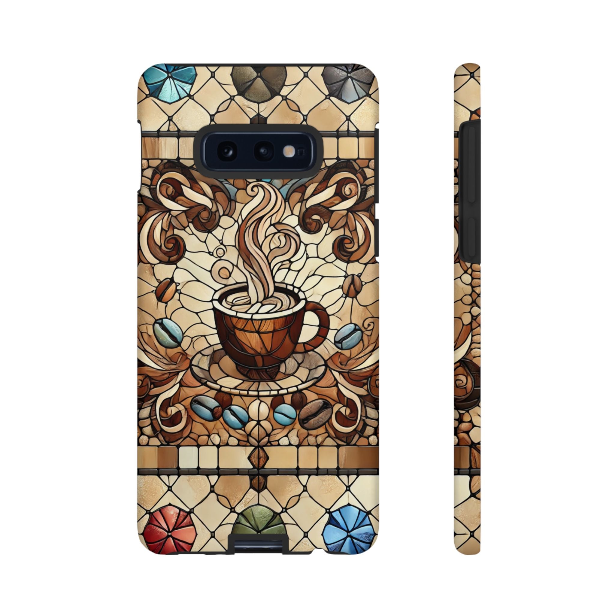 Stained Glass Coffee Android Phone Case – Shockproof TPU, 3D Wrap