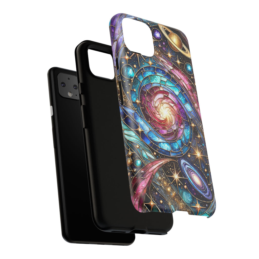 Stained Glass Celestial Android Phone Case – 3D Galaxy Full-Wrap Protective Cover with TPU Liner