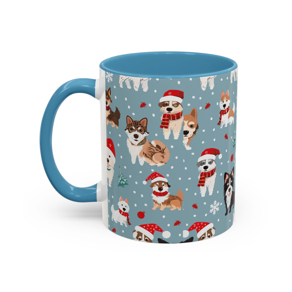 Corgi Holiday Coffee Mug – Cute Santa Dog Pattern Accent Mug (11/15oz)