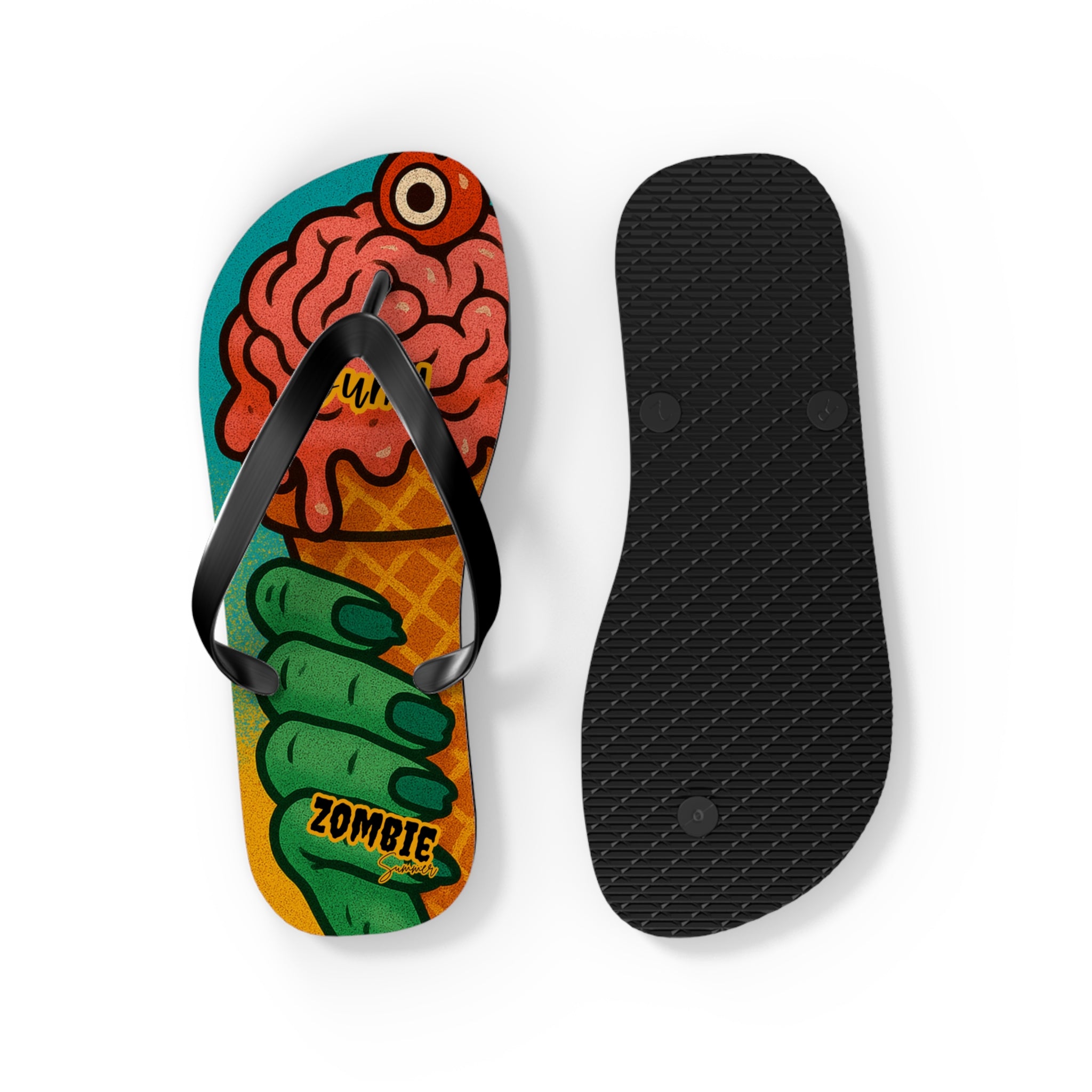 Zombie Ice Cream Flip Flops - Fun Summerween Footwear