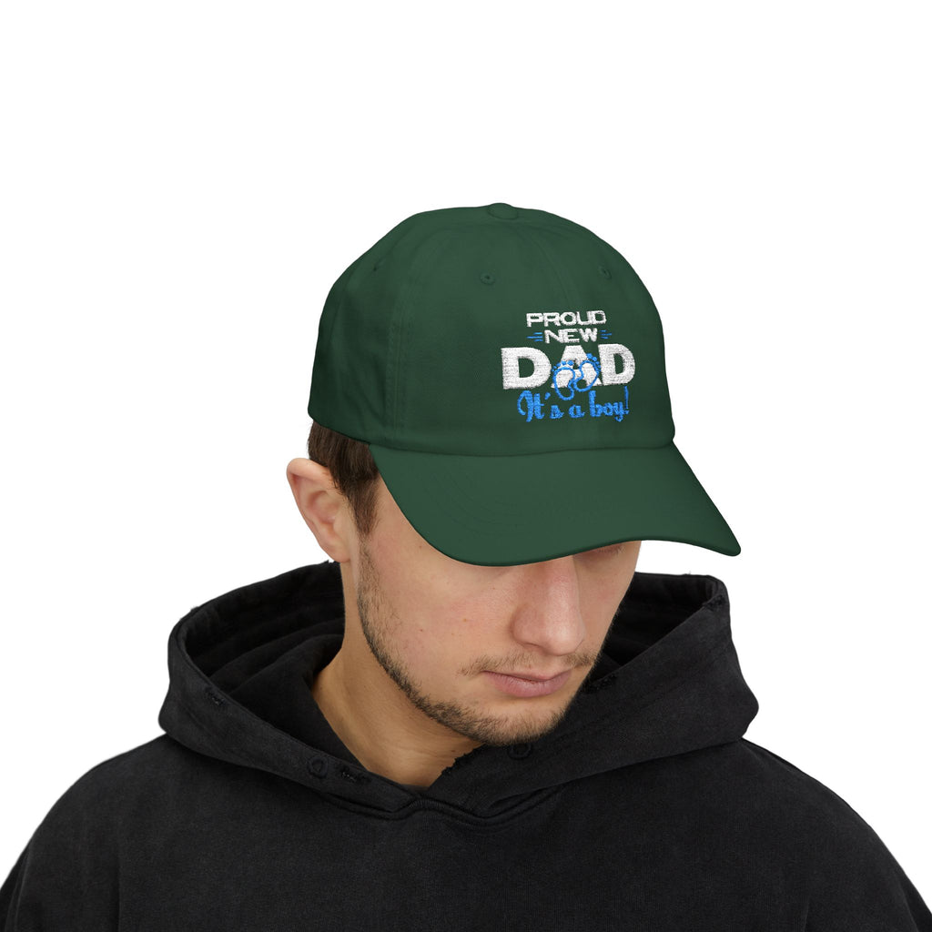 New Dad Cap - "Proud New Dad, It's a Boy" Embroidered Baseball Hat