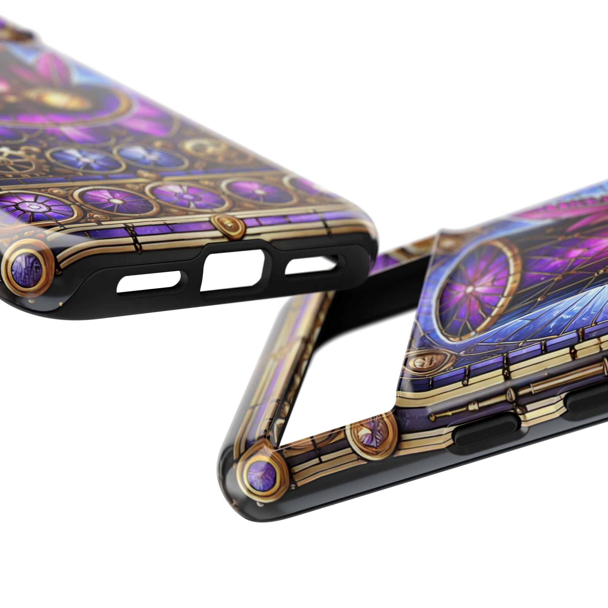 Stained Glass Steampunk Android Phone Case – 3D Full-Wrap Protective Cover with TPU Liner