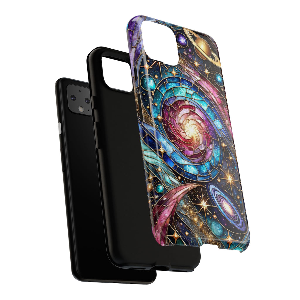 Stained Glass Celestial Android Phone Case – 3D Galaxy Full-Wrap Protective Cover with TPU Liner