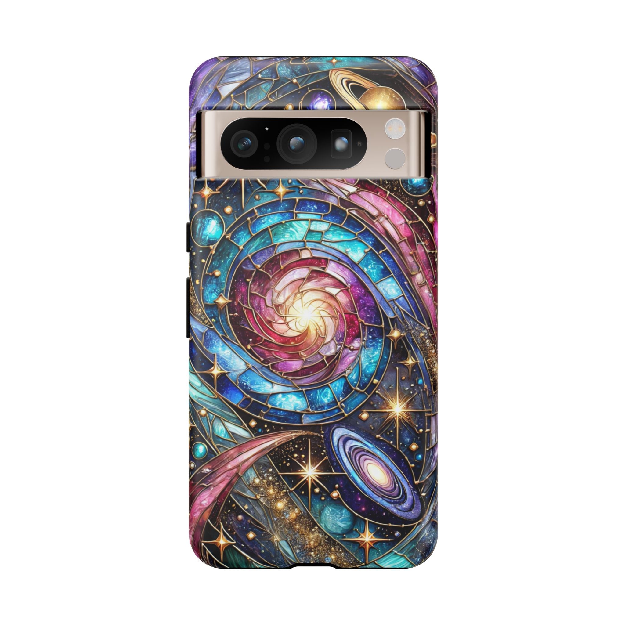 Stained Glass Celestial Android Phone Case – 3D Galaxy Full-Wrap Protective Cover with TPU Liner