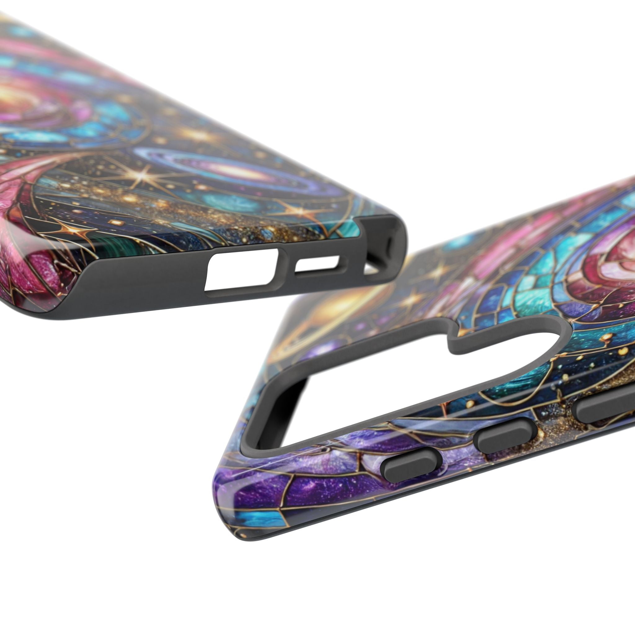 Stained Glass Celestial Android Phone Case – 3D Galaxy Full-Wrap Protective Cover with TPU Liner