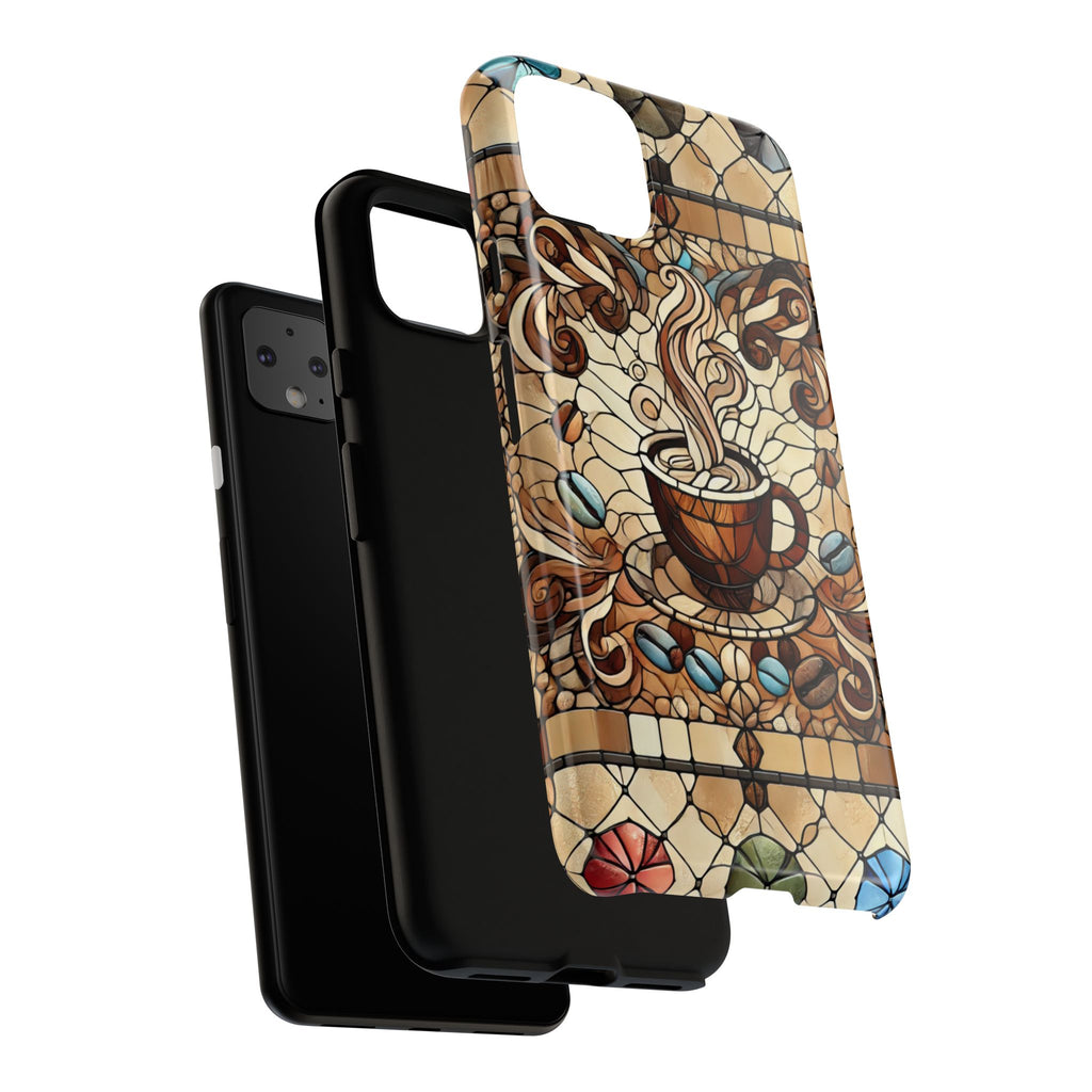 Stained Glass Coffee Android Phone Case – Shockproof TPU, 3D Wrap