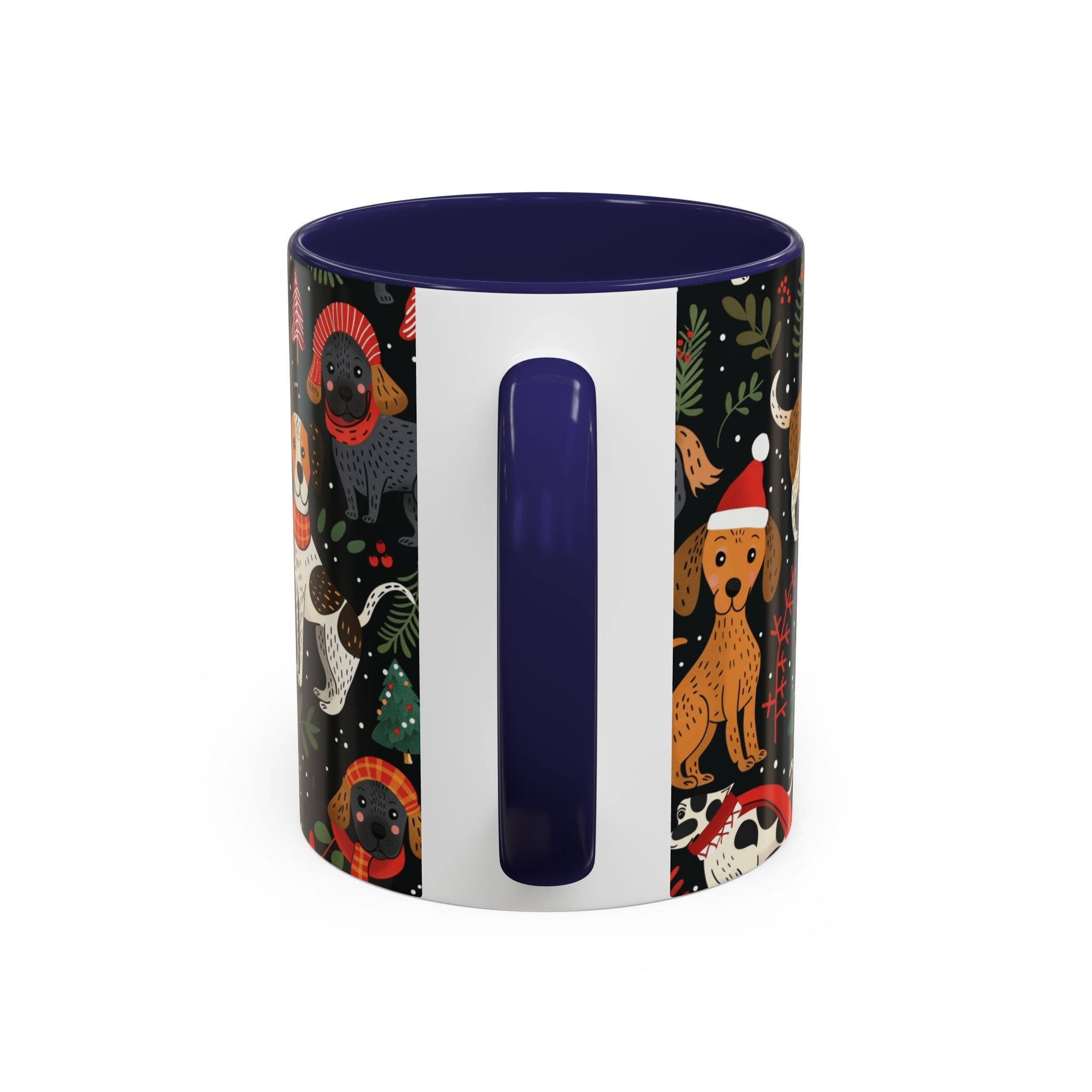 Holiday Dogs Coffee Mug — Festive Dachshund & Beagle Pattern (11/15oz)