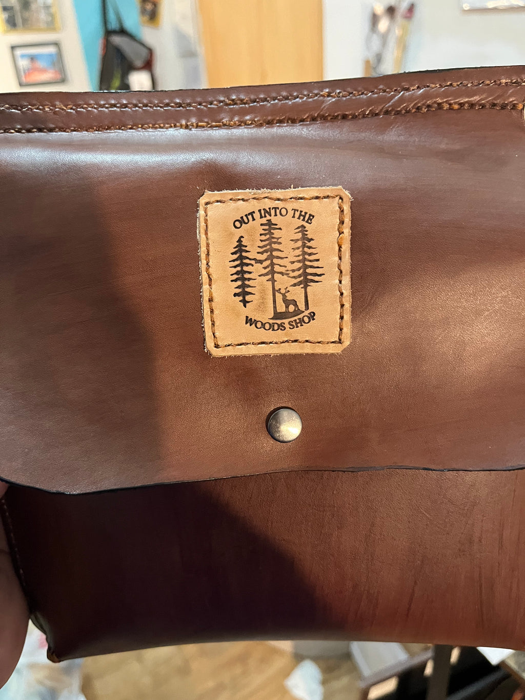 Genuine Leather Dark Brown Haversack Bag