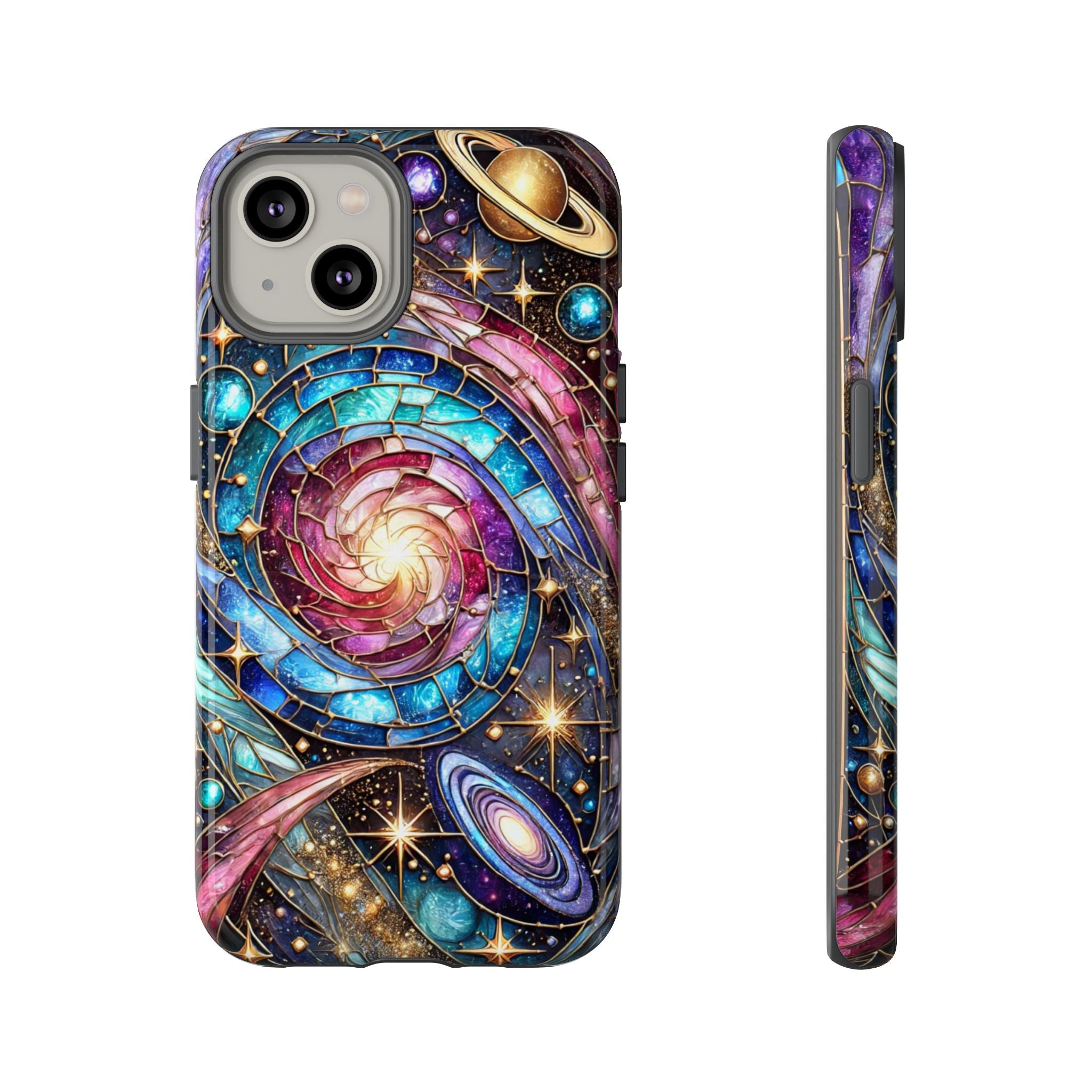 Stained Glass Celestial iPhone Case – Galaxy 3D Full-Wrap Protective Phone Cover