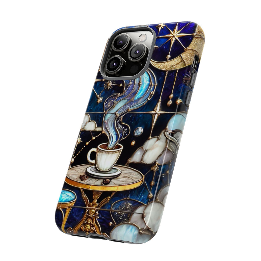 Celestial Stained Glass Coffee iPhone Case – Shockproof 3D Wrap