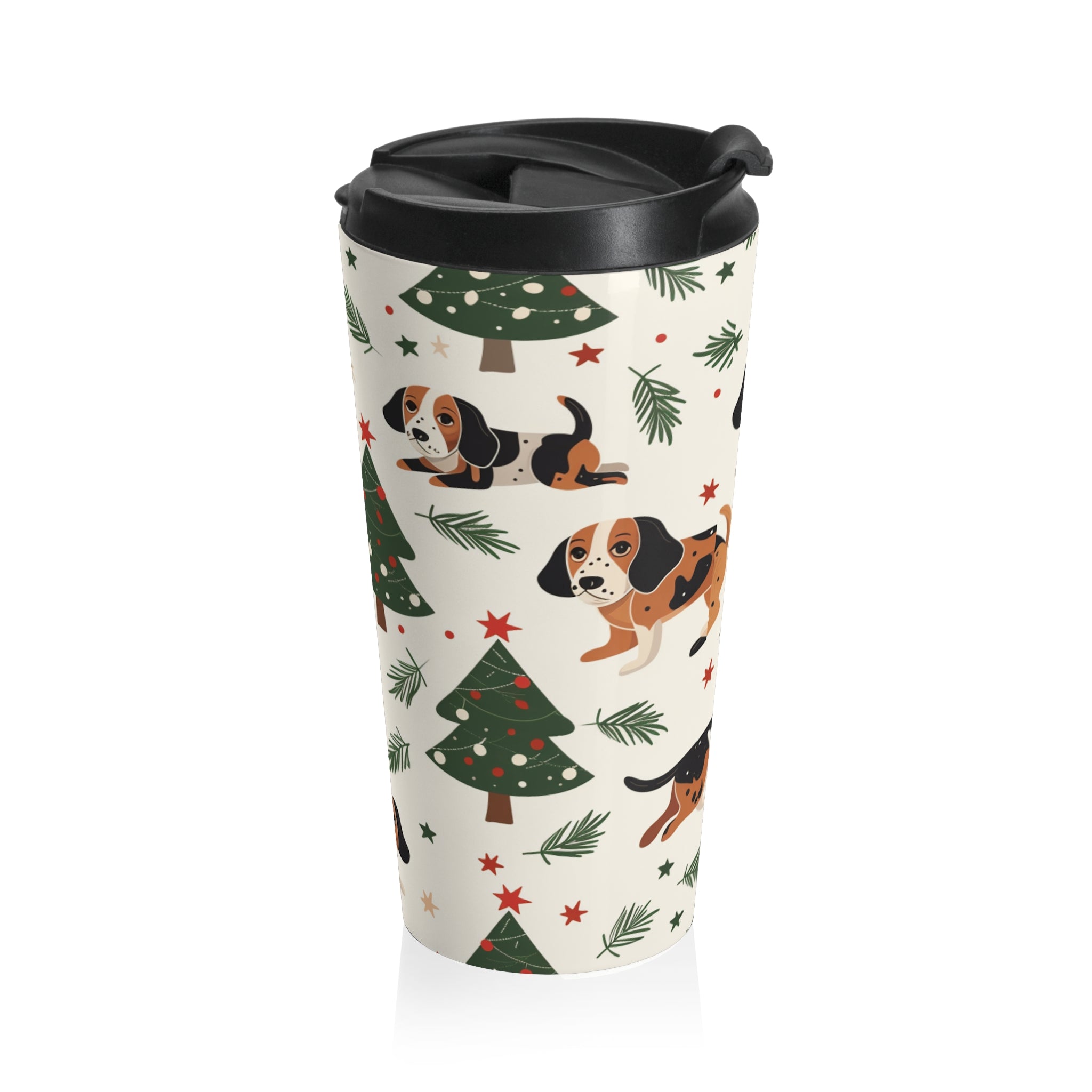 Beagle Christmas Travel Mug — Stainless Steel Holiday Coffee Tumbler