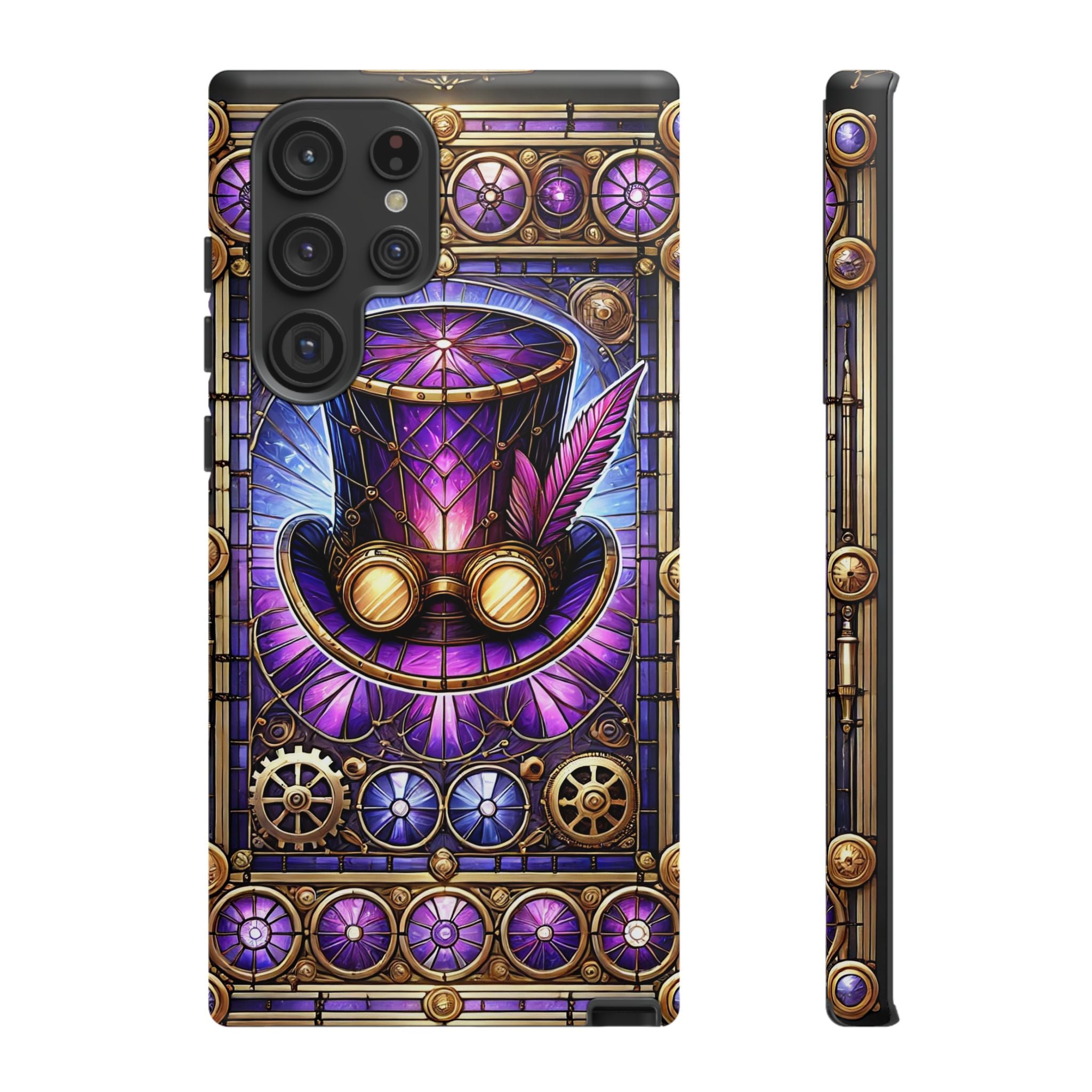 Stained Glass Steampunk Android Phone Case – 3D Full-Wrap Protective Cover with TPU Liner