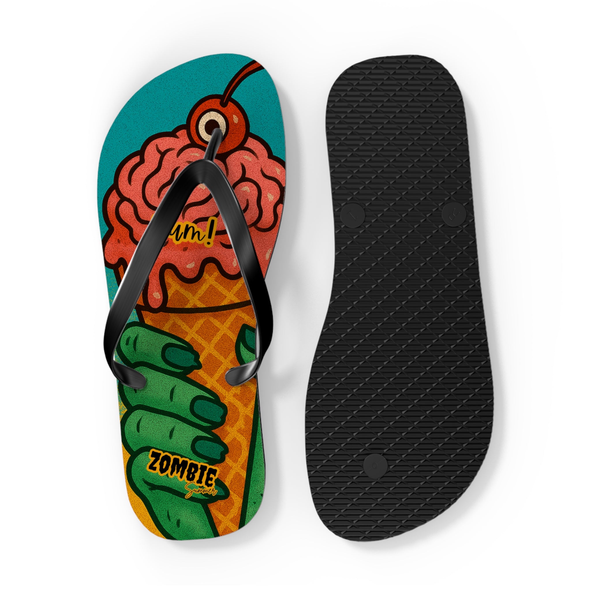 Zombie Ice Cream Flip Flops - Fun Summerween Footwear