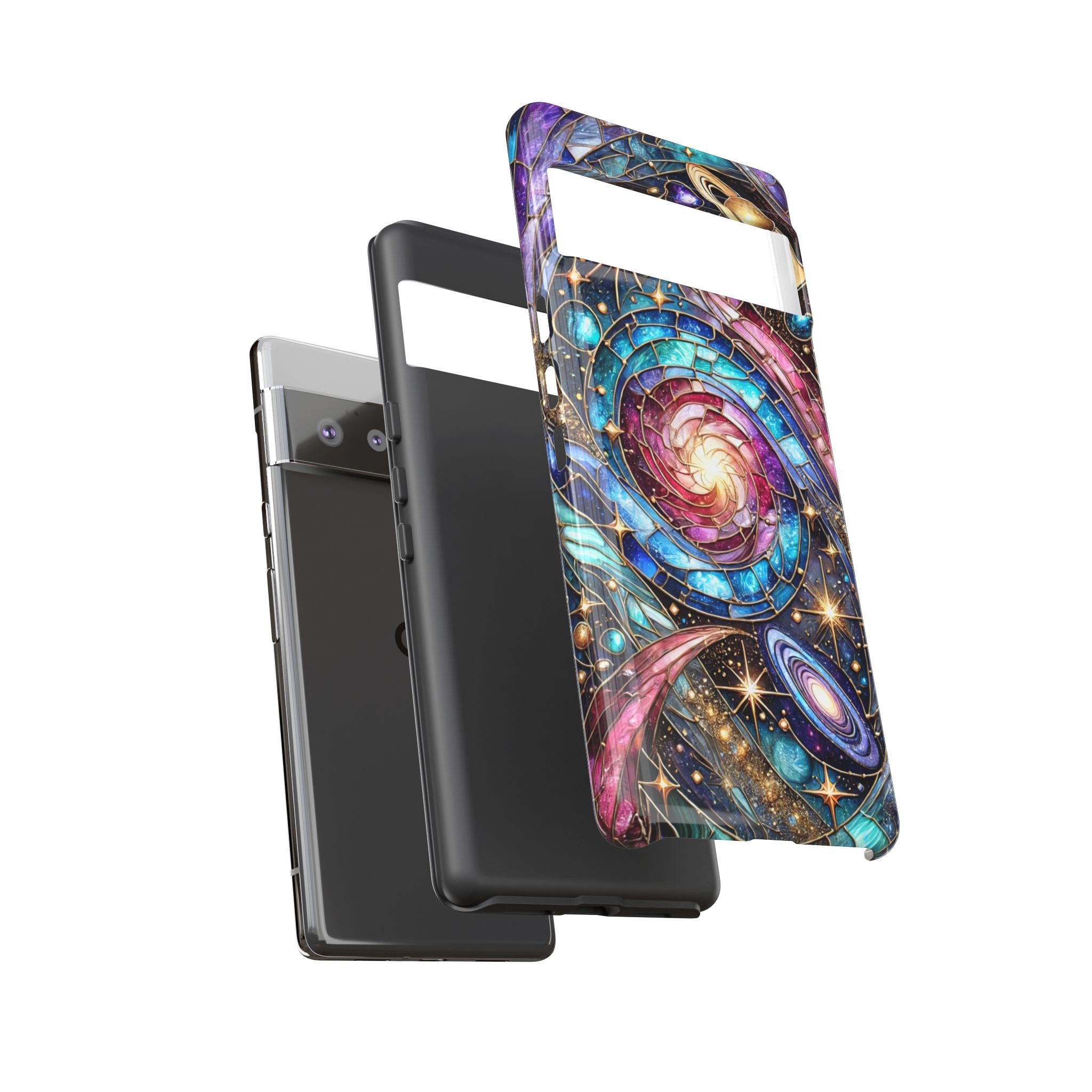 Stained Glass Celestial Android Phone Case – 3D Galaxy Full-Wrap Protective Cover with TPU Liner