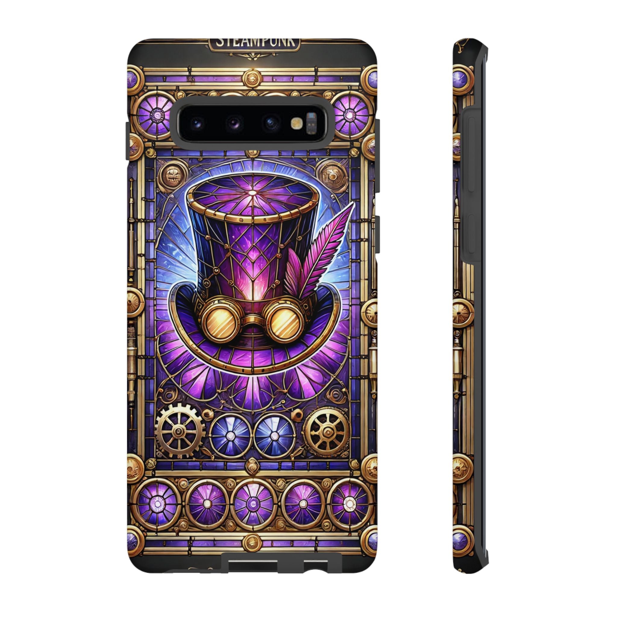 Stained Glass Steampunk Android Phone Case – 3D Full-Wrap Protective Cover with TPU Liner