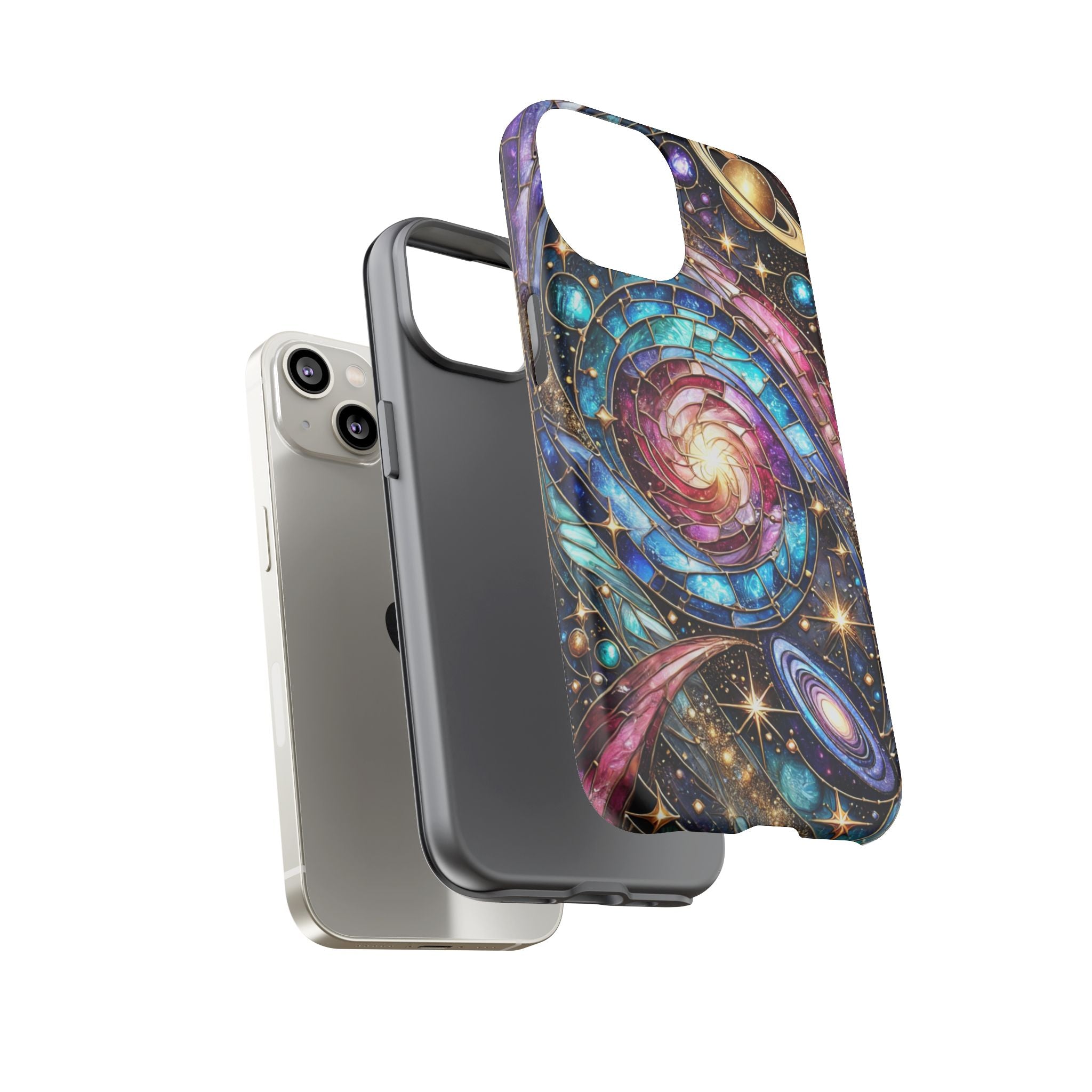 Stained Glass Celestial iPhone Case – Galaxy 3D Full-Wrap Protective Phone Cover