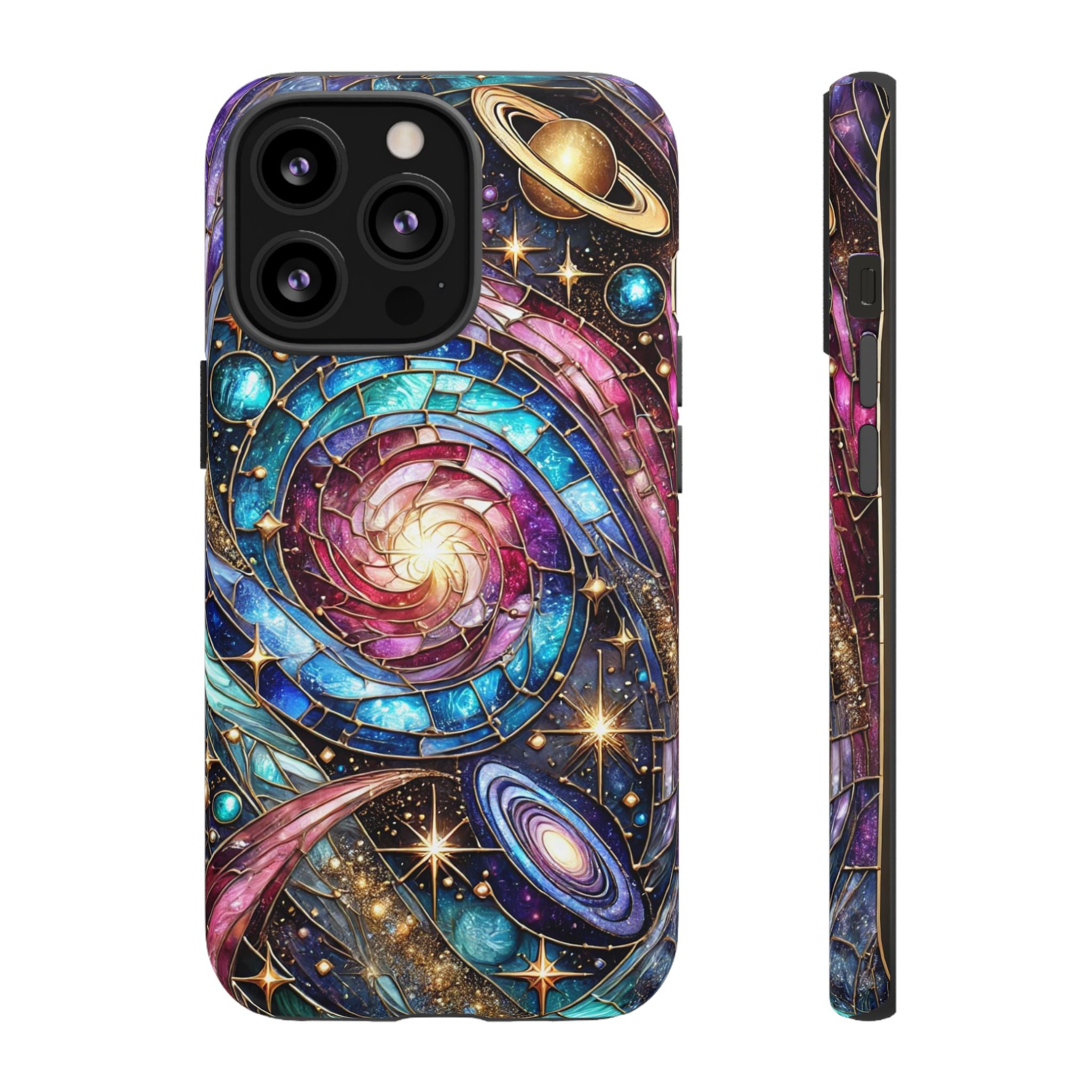 Stained Glass Celestial iPhone Case – Galaxy 3D Full-Wrap Protective Phone Cover