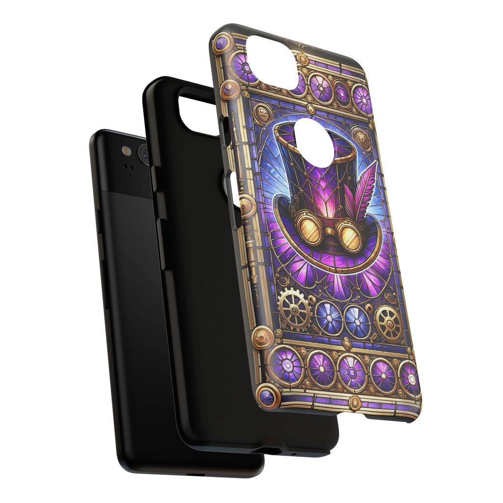 Stained Glass Steampunk Android Phone Case – 3D Full-Wrap Protective Cover with TPU Liner