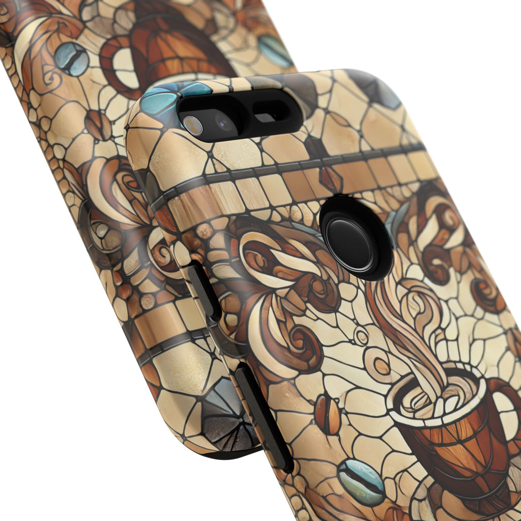 Stained Glass Coffee Android Phone Case – Shockproof TPU, 3D Wrap