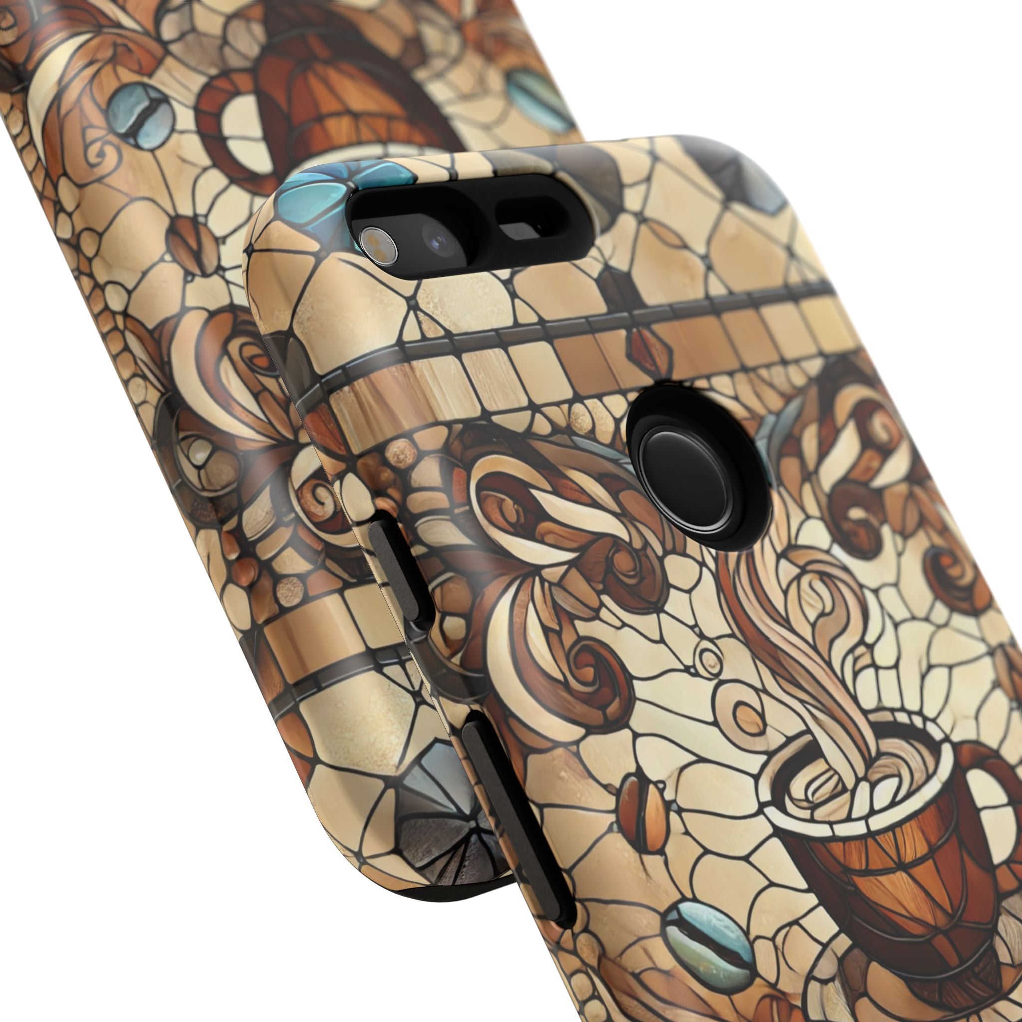 Stained Glass Coffee Android Phone Case – Shockproof TPU, 3D Wrap