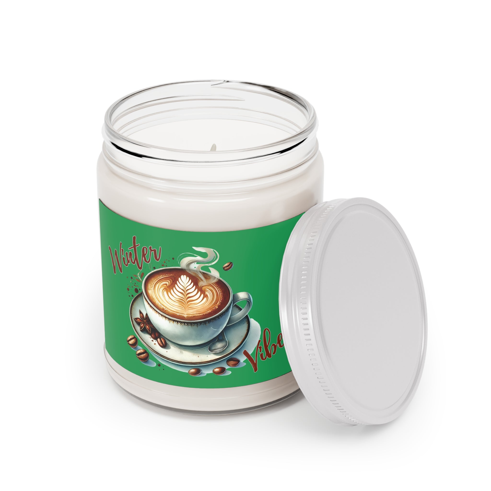 Winter Vibes Scented Candle - Cozy Fall Home Decor, Coffee Lovers Gift, Aromatherapy for Relaxation, Festive Holiday Candle, Christmas Gift