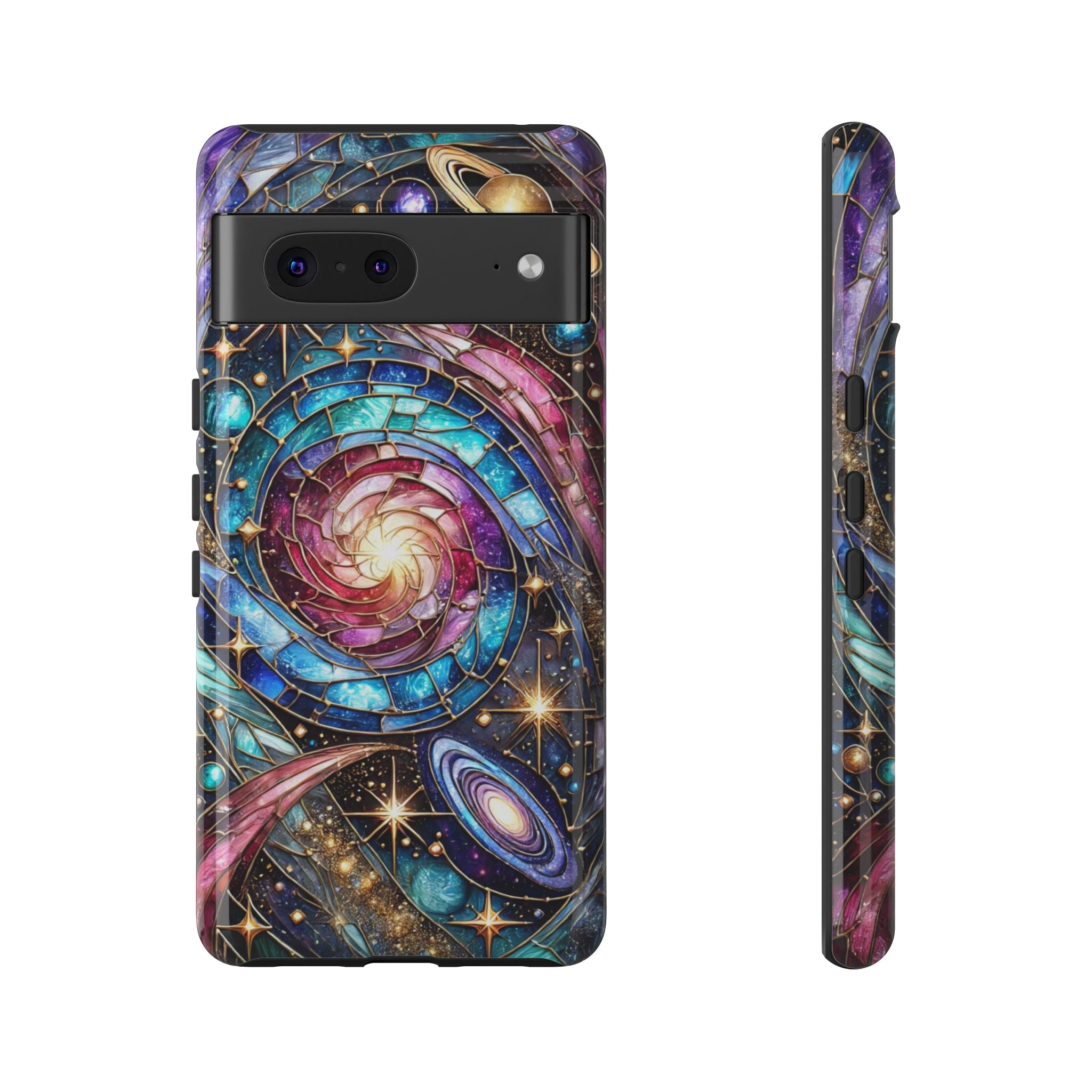 Stained Glass Celestial Android Phone Case – 3D Galaxy Full-Wrap Protective Cover with TPU Liner