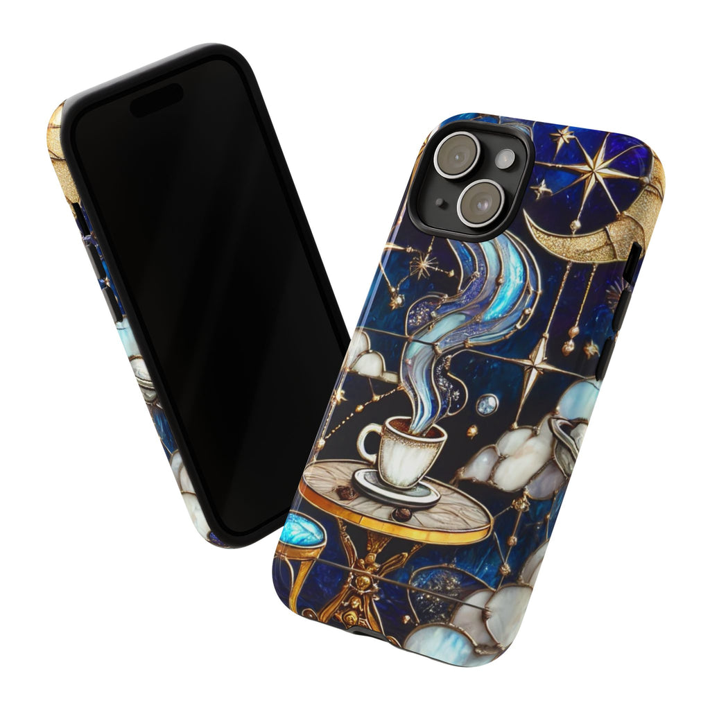 Celestial Stained Glass Coffee iPhone Case – Shockproof 3D Wrap