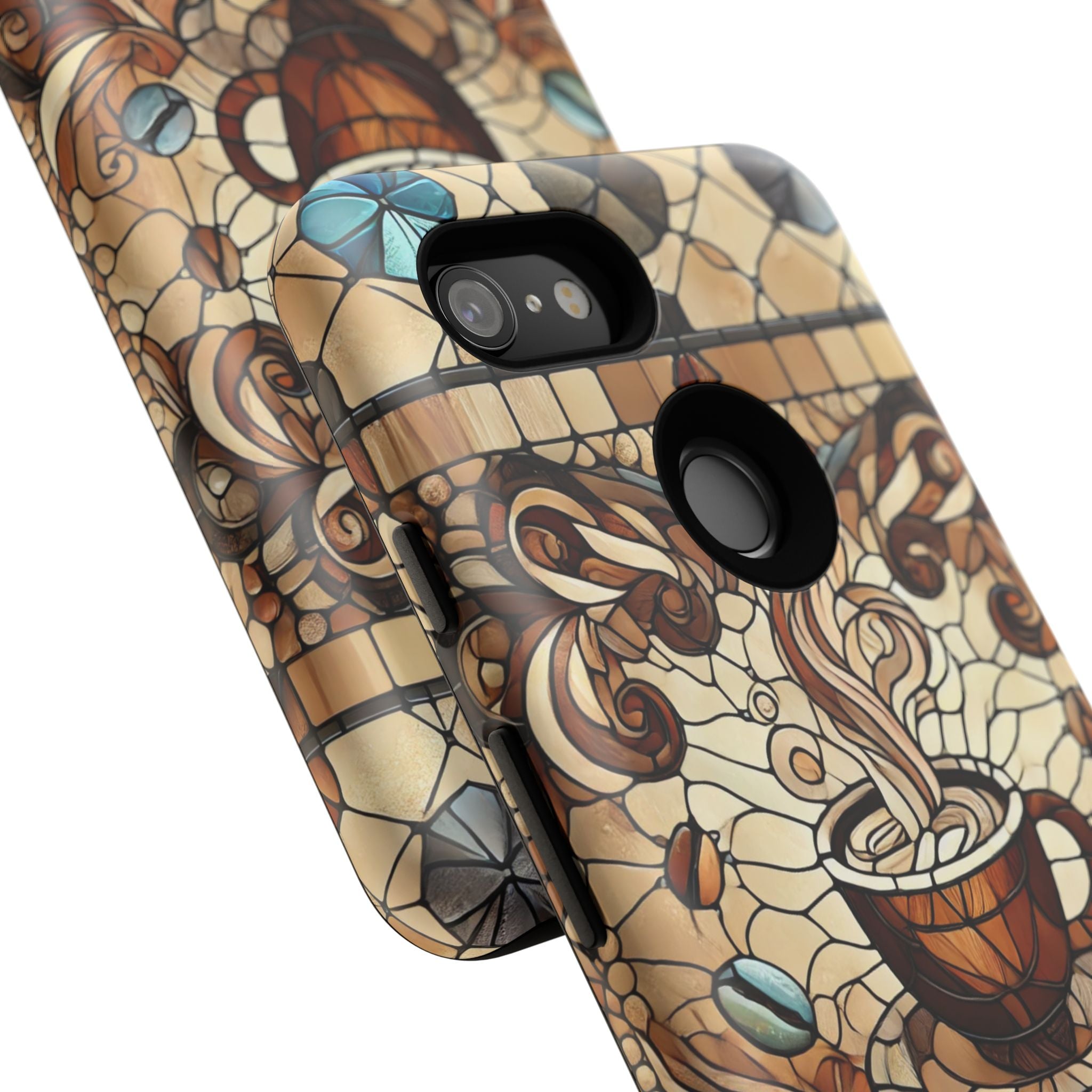 Stained Glass Coffee Android Phone Case – Shockproof TPU, 3D Wrap