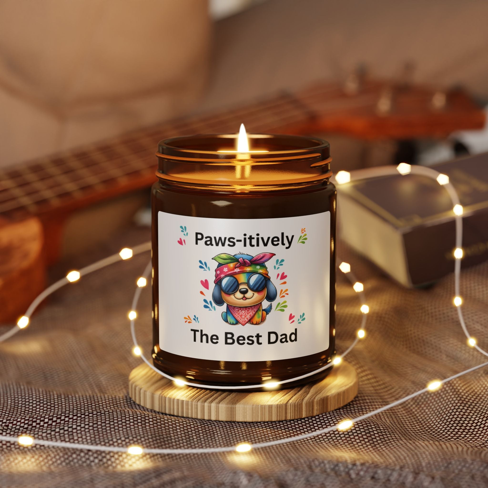 Paws-itively The Best Dad Scented Soy Candle, Dog Dad Gift