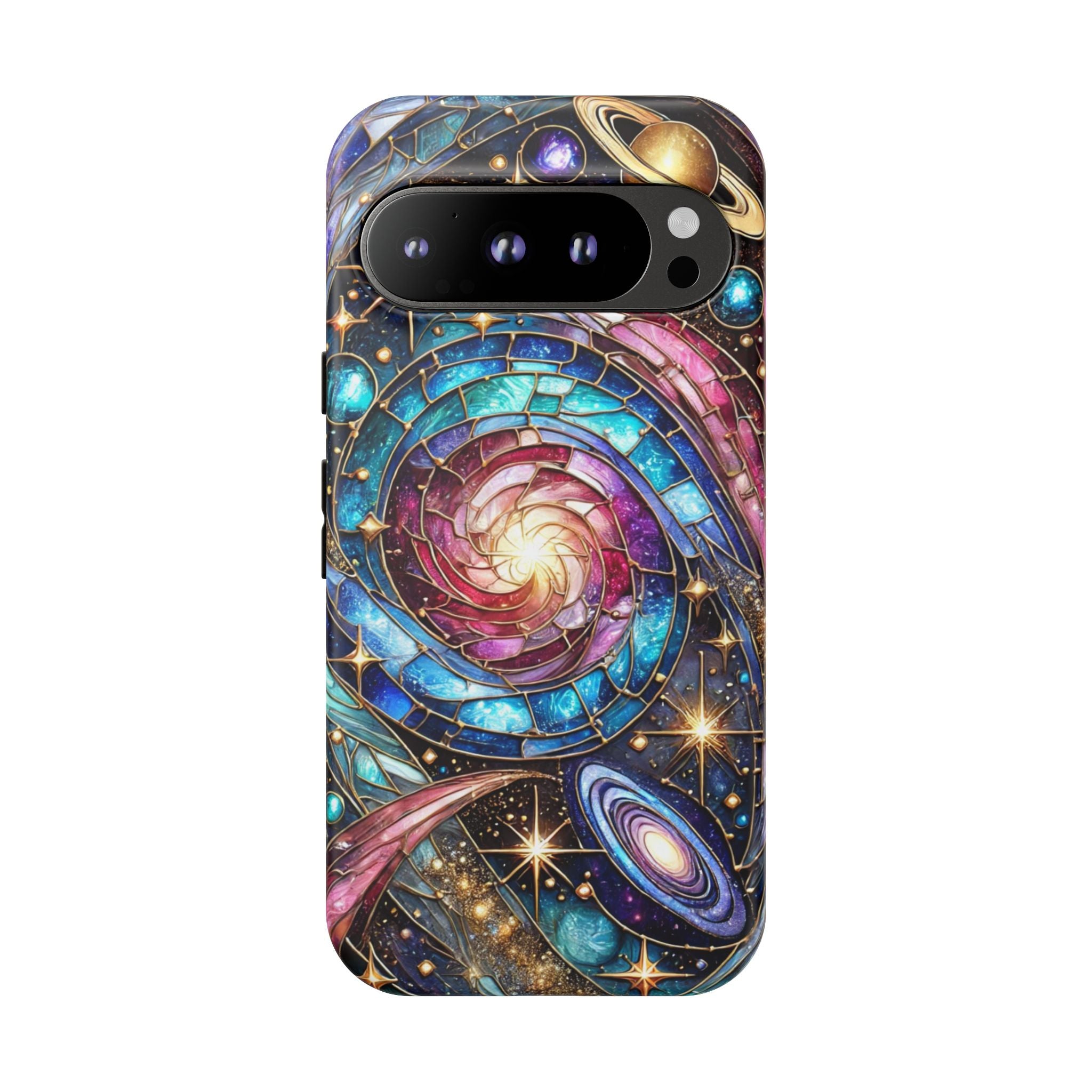 Stained Glass Celestial Android Phone Case – 3D Galaxy Full-Wrap Protective Cover with TPU Liner