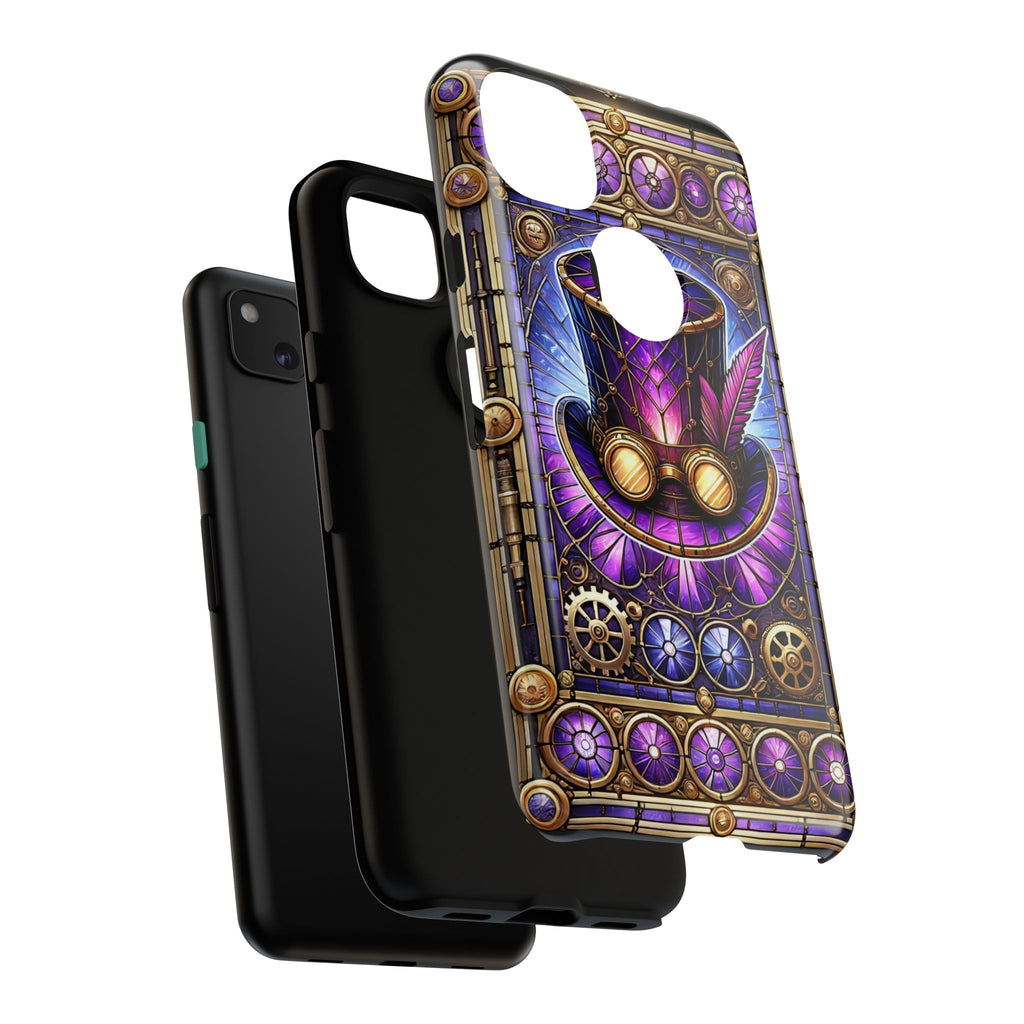 Stained Glass Steampunk Android Phone Case – 3D Full-Wrap Protective Cover with TPU Liner