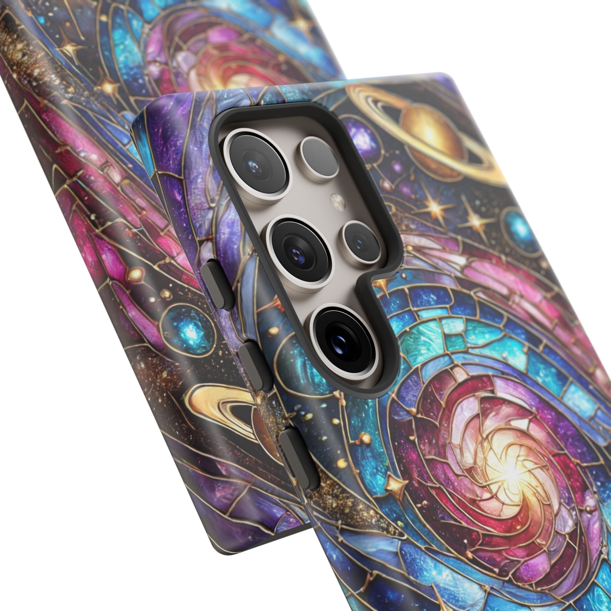 Stained Glass Celestial Android Phone Case – 3D Galaxy Full-Wrap Protective Cover with TPU Liner