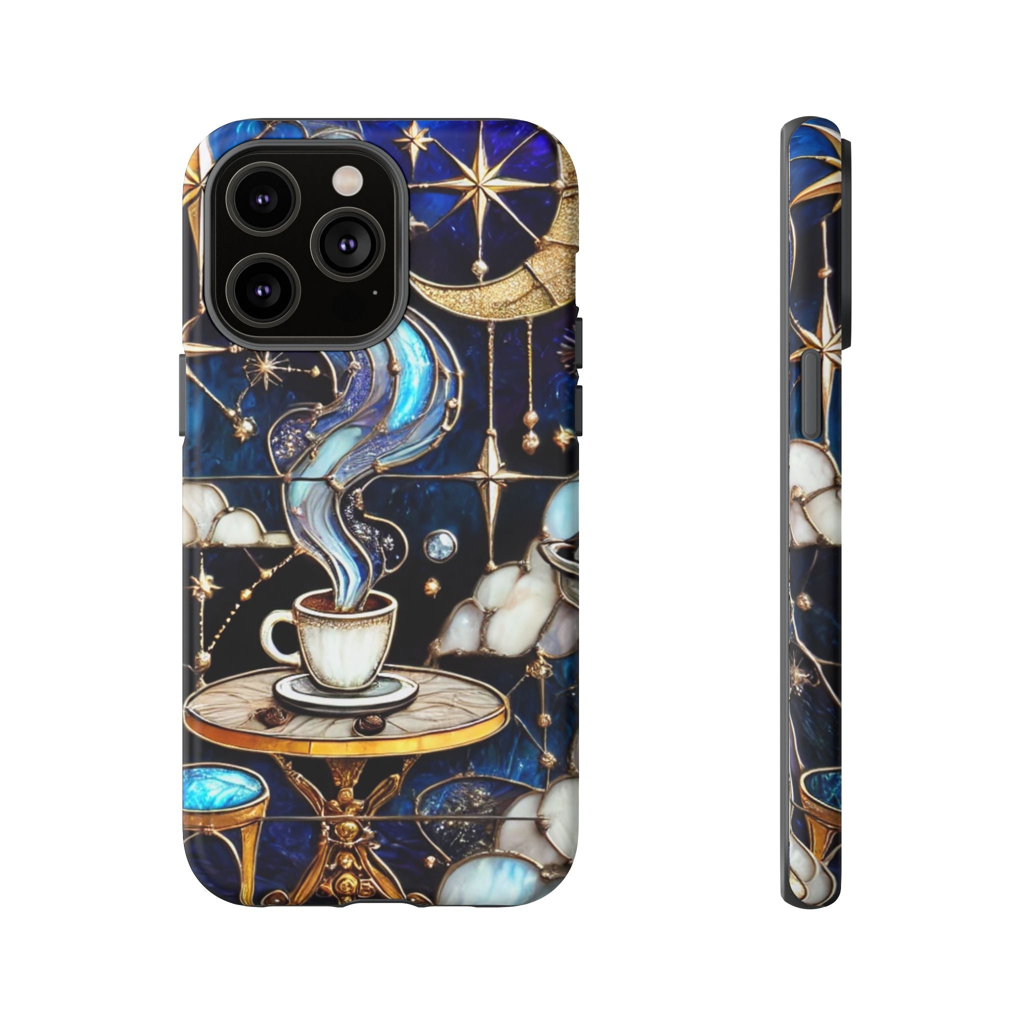 Celestial Stained Glass Coffee iPhone Case – Shockproof 3D Wrap