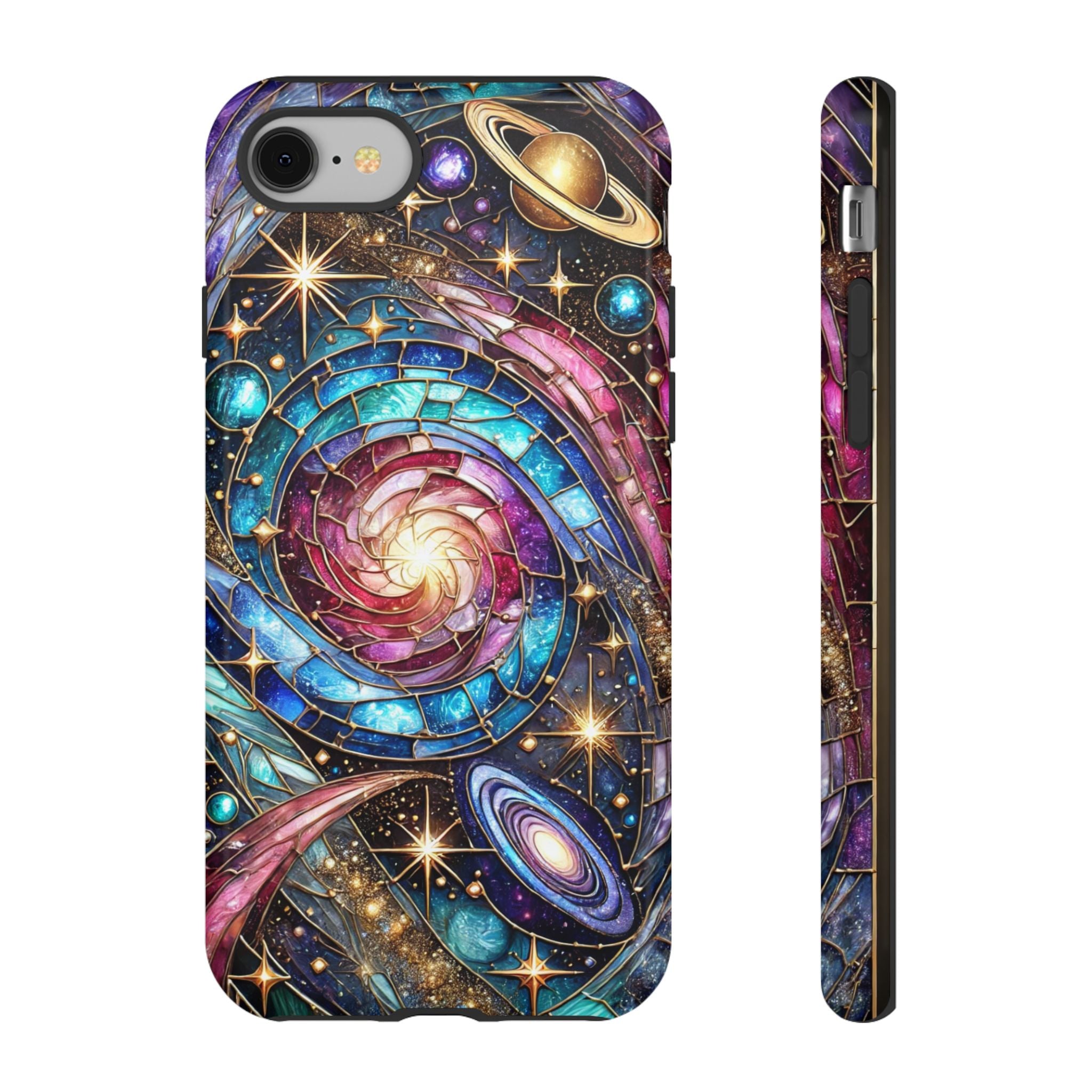 Stained Glass Celestial iPhone Case – Galaxy 3D Full-Wrap Protective Phone Cover
